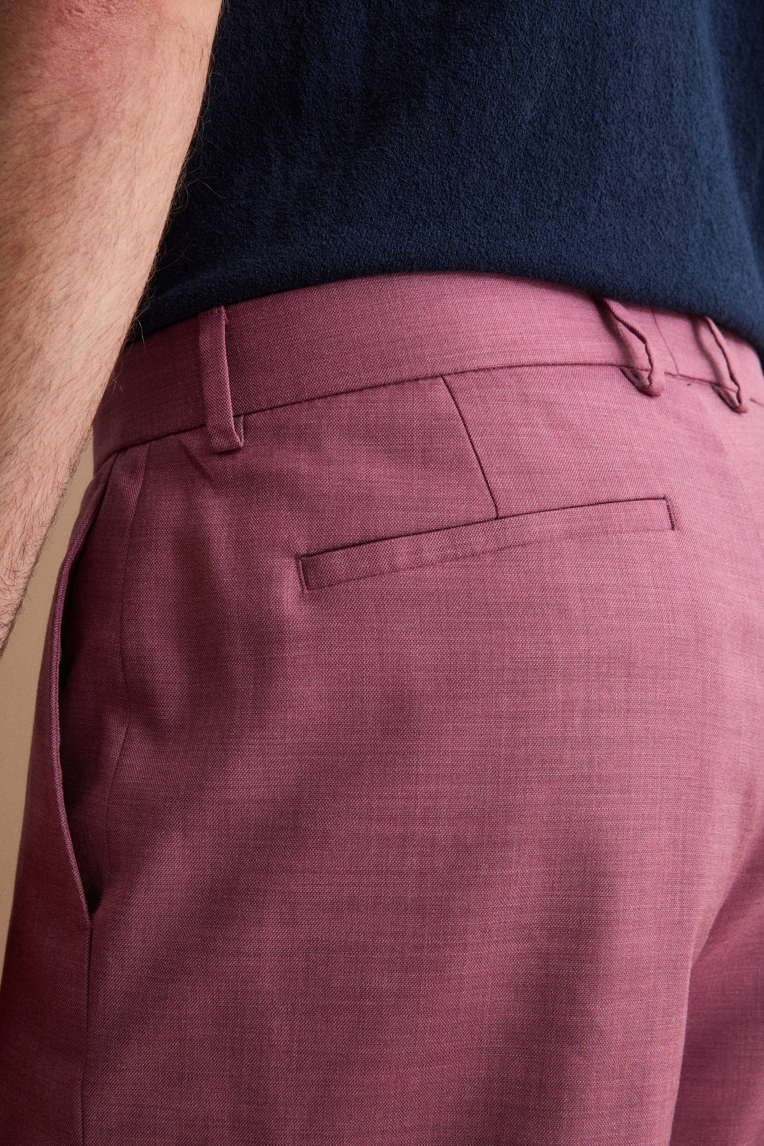 Carrot Wide-Leg-Hose aus Wollmischung - Burgundisch