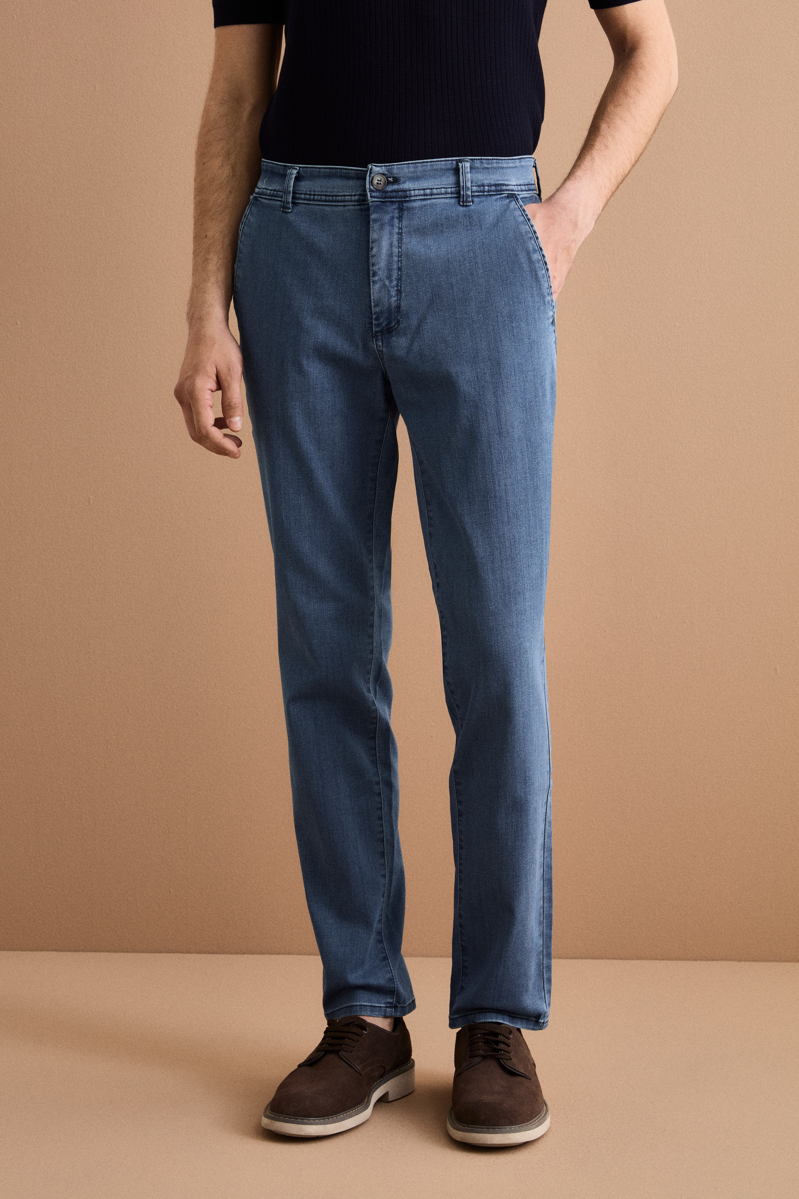 Slim Fit Hose aus Stretch-Baumwoll-Denim - DENIM