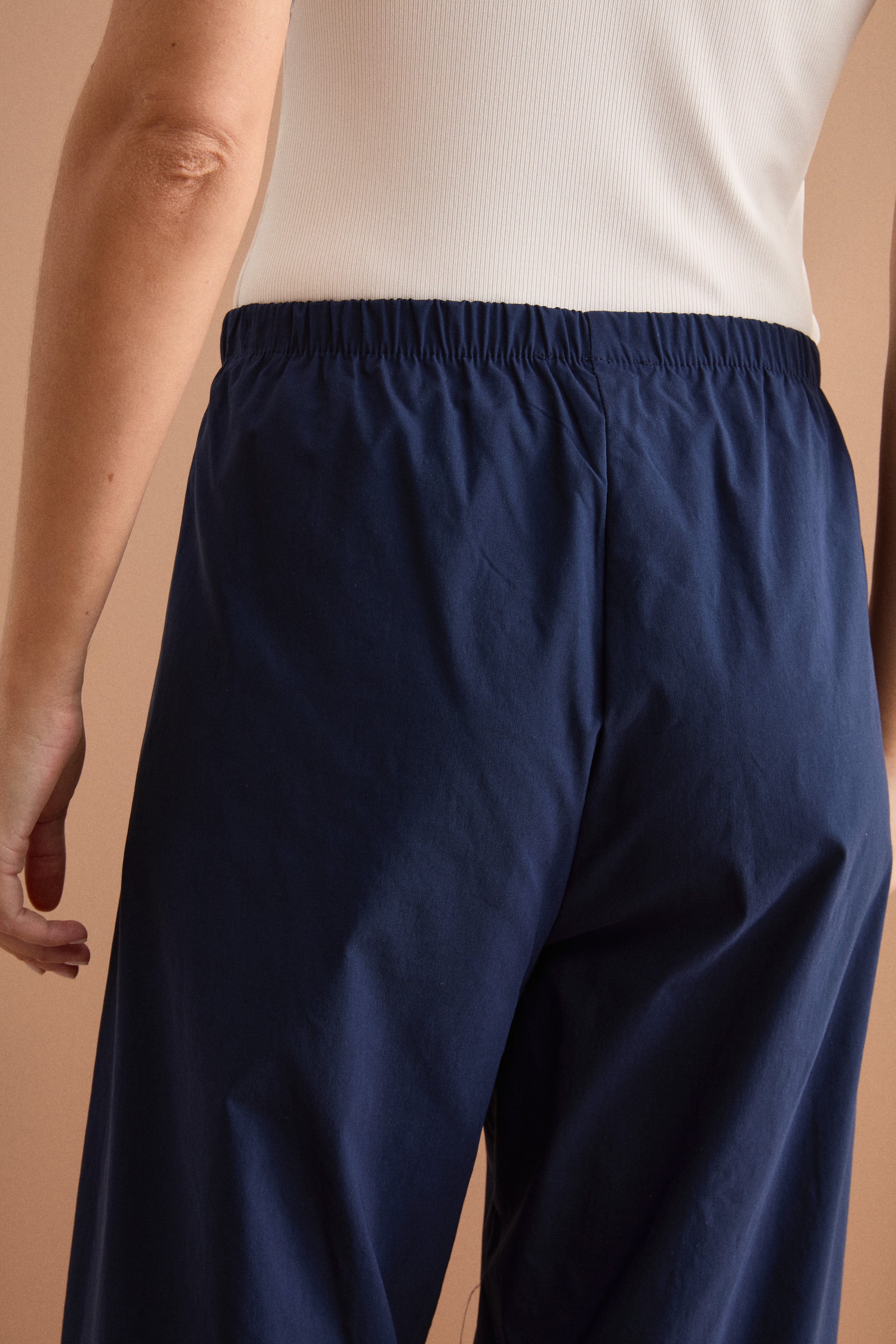 Pantalone Carrot con Vita Elasticizzata - BLU