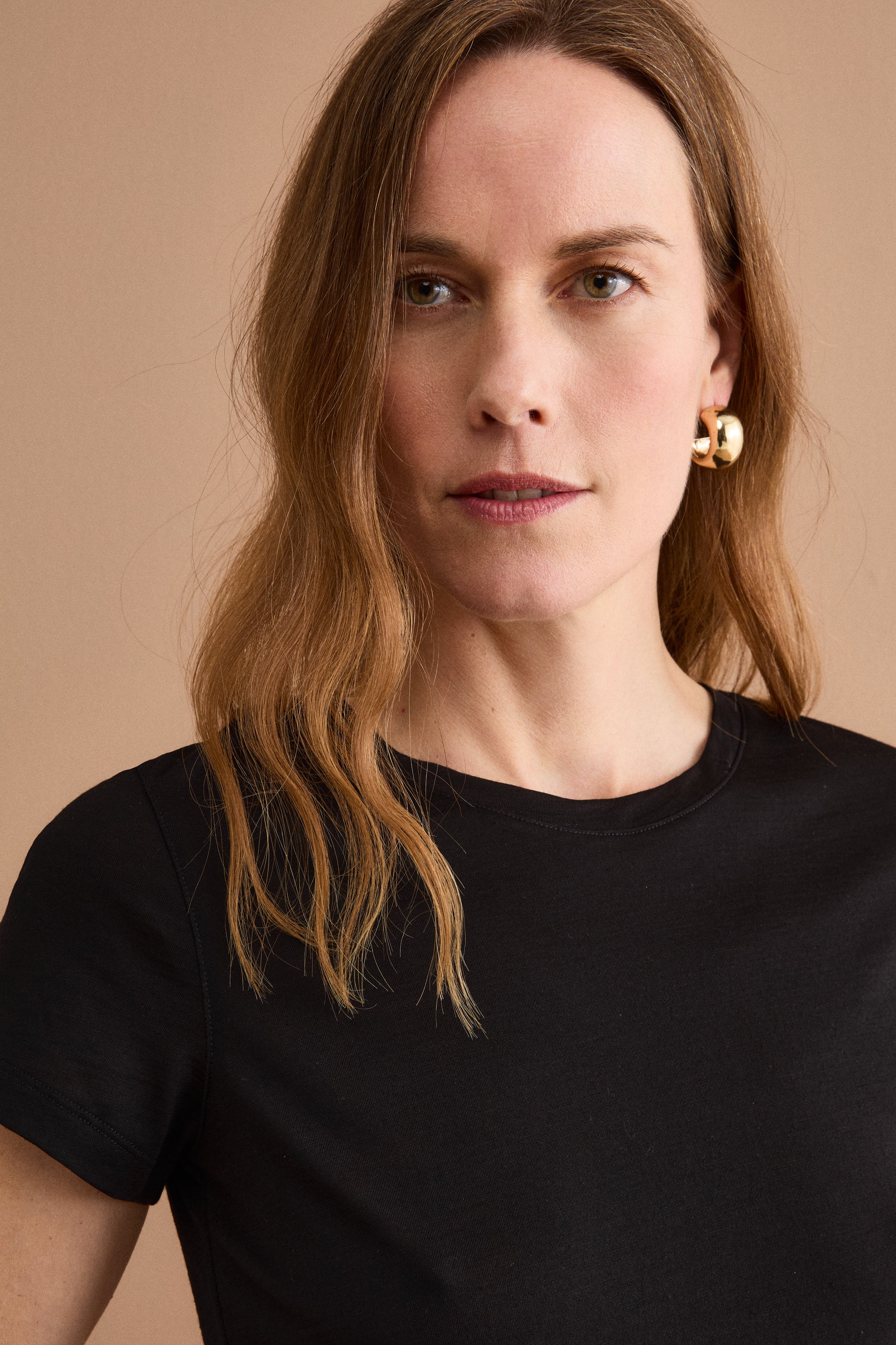 T-shirt Col Rond en Laine Mérinos - NOIR