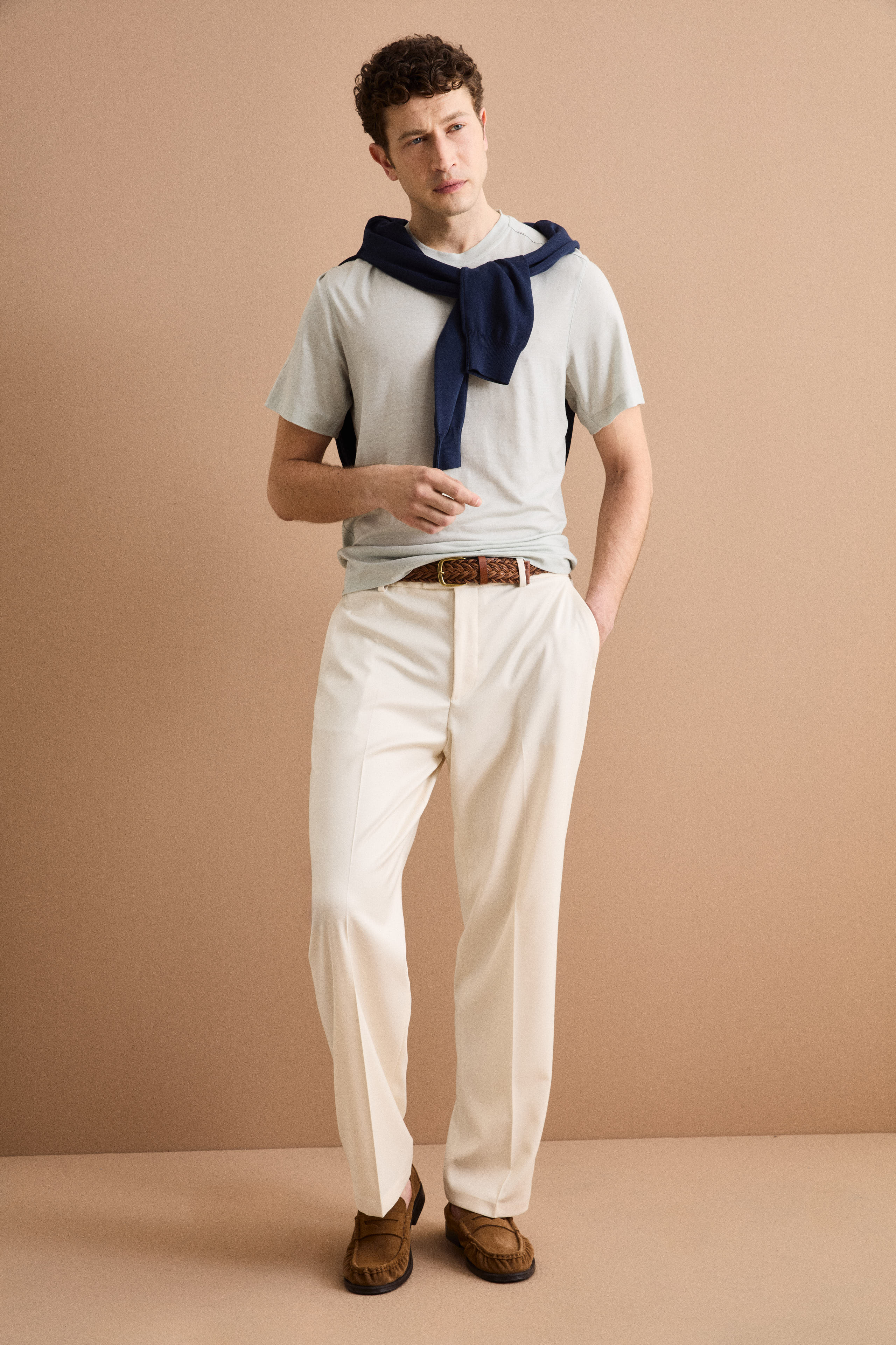 Regular Fit T-Shirt aus Merinowolle - Pistazie