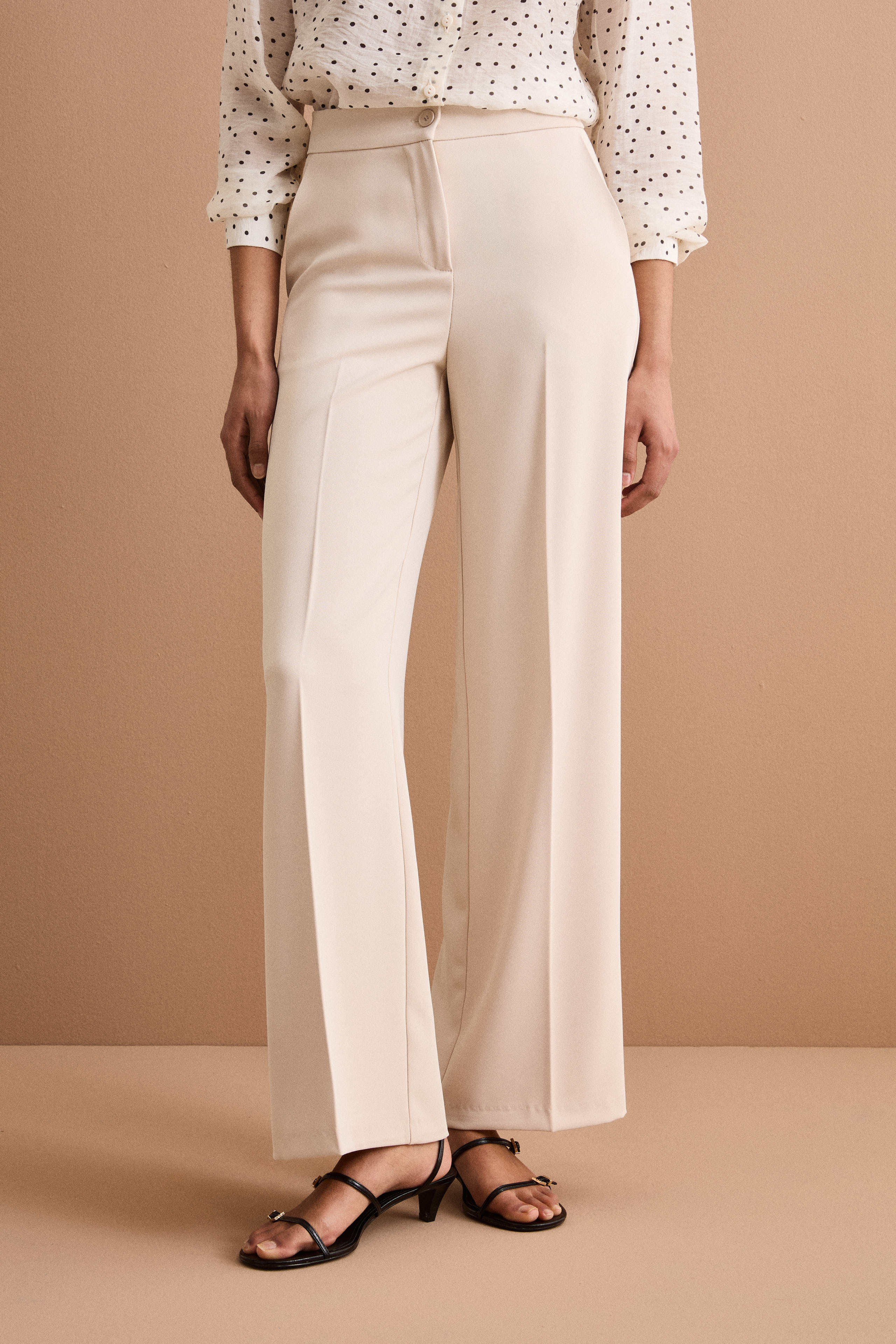 Palazzo-Cady-Hose mit Bügelfalte - Sandbraun