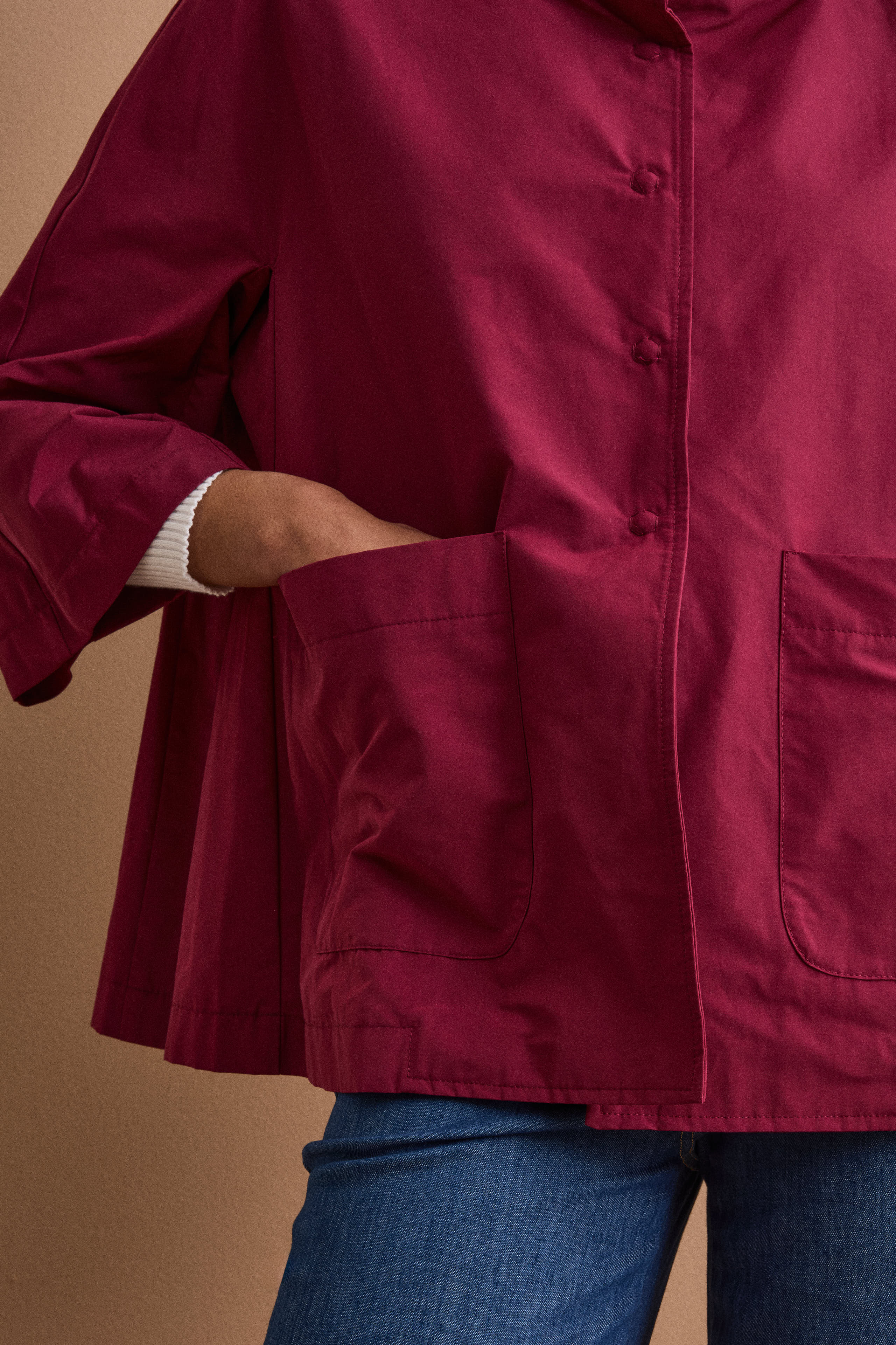 Cappa Over Sfoderata in Misto Cotone - BORDEAUX