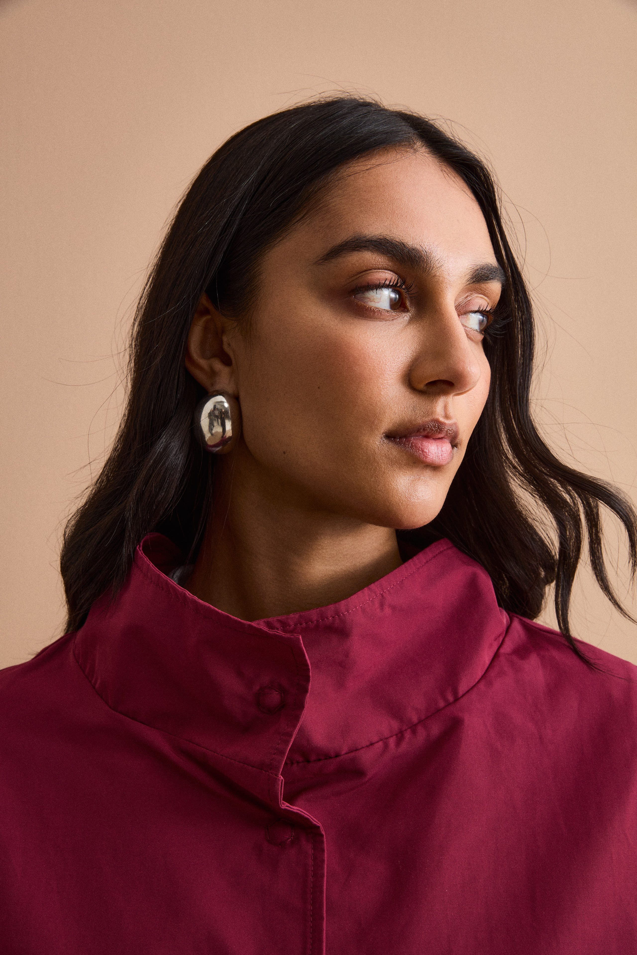 Cappa Over Sfoderata in Misto Cotone - BORDEAUX