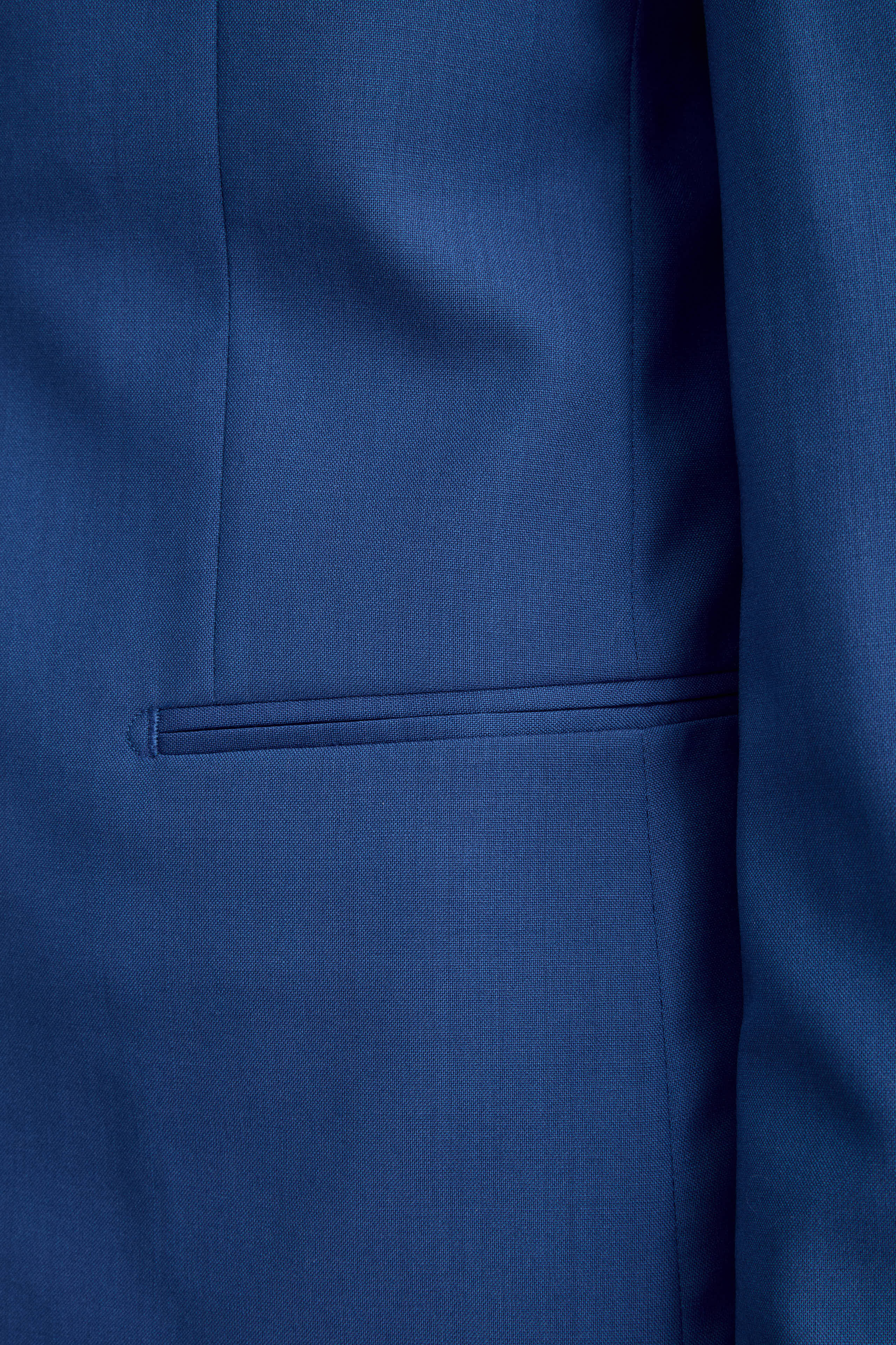 Men’s elegant slim-fit virgin wool suit - Royal blue