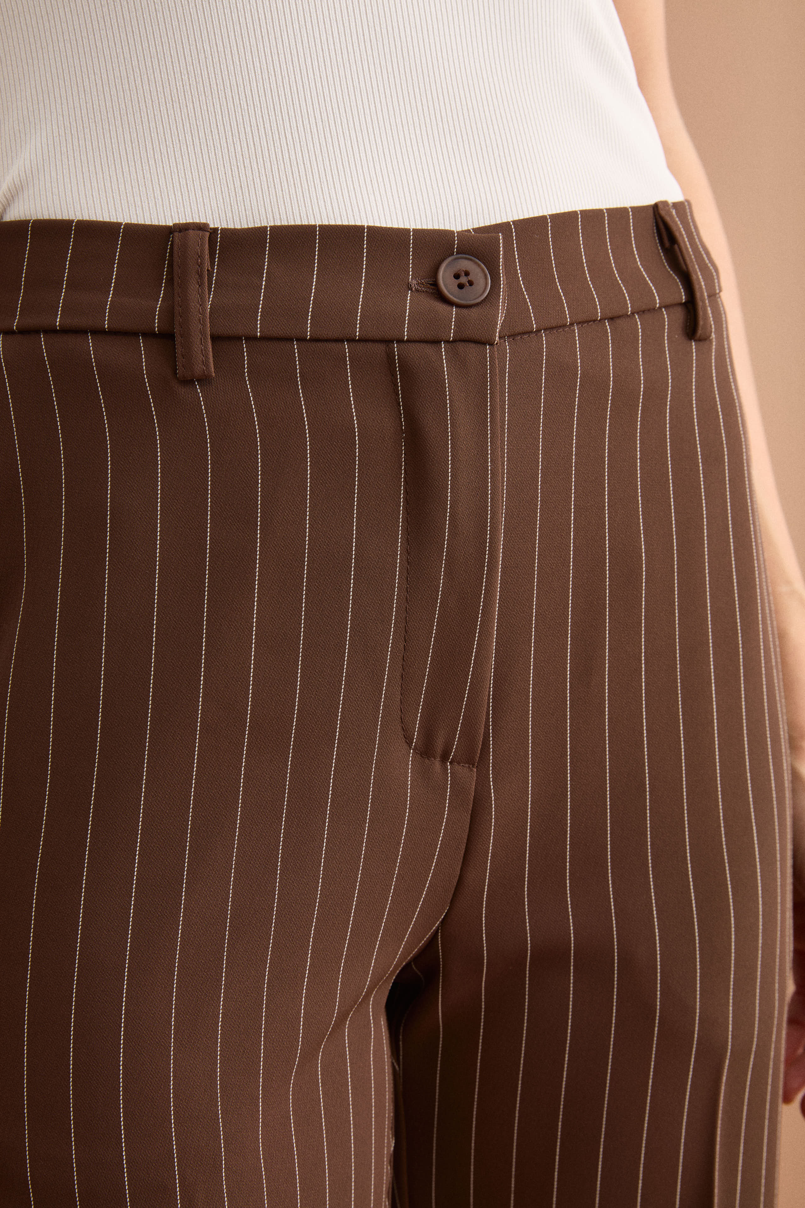 Nadelstreifen-Palazzo-Hose aus Cady - -