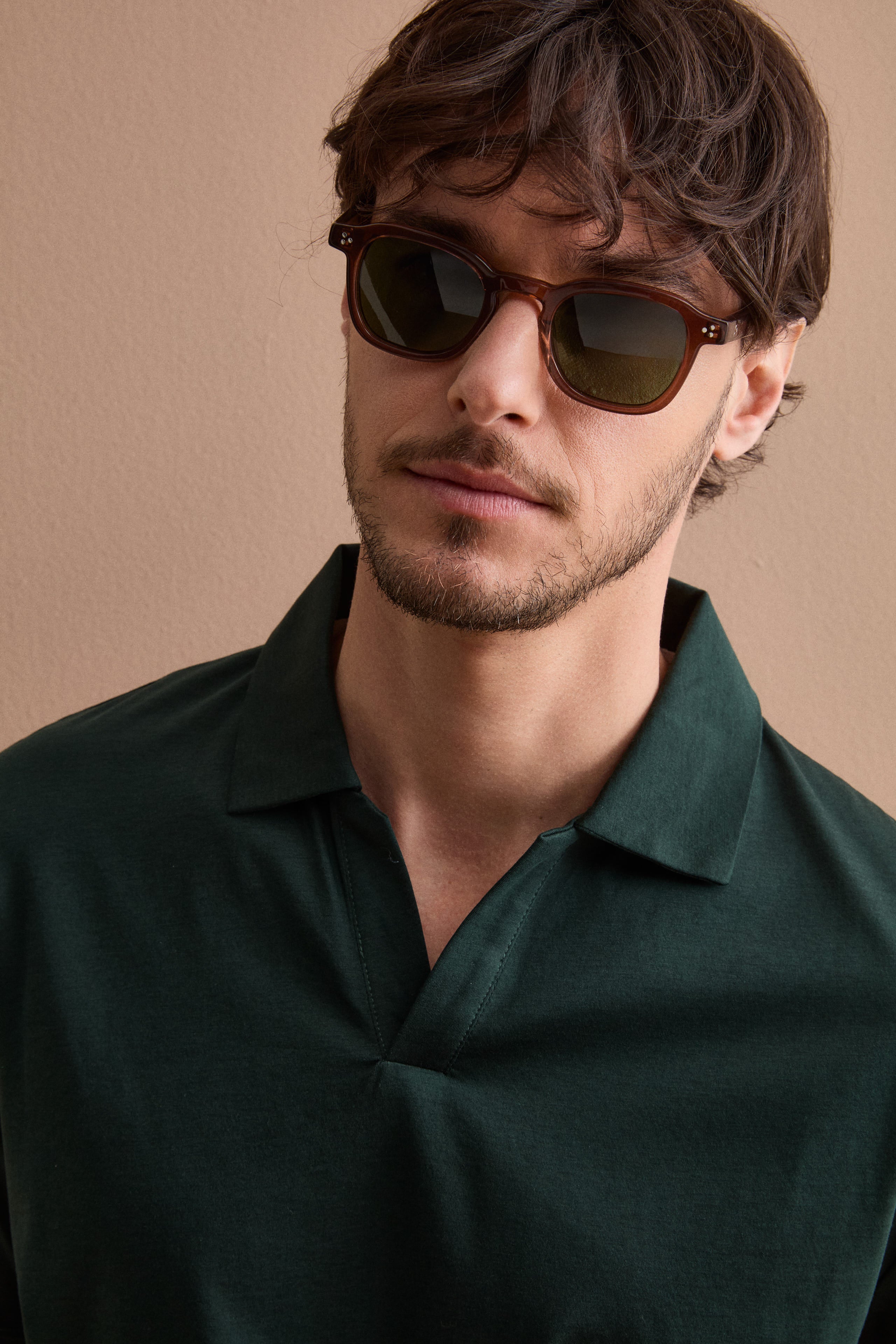 Herren Derby Polo aus Jersey - Dunkelgrün
