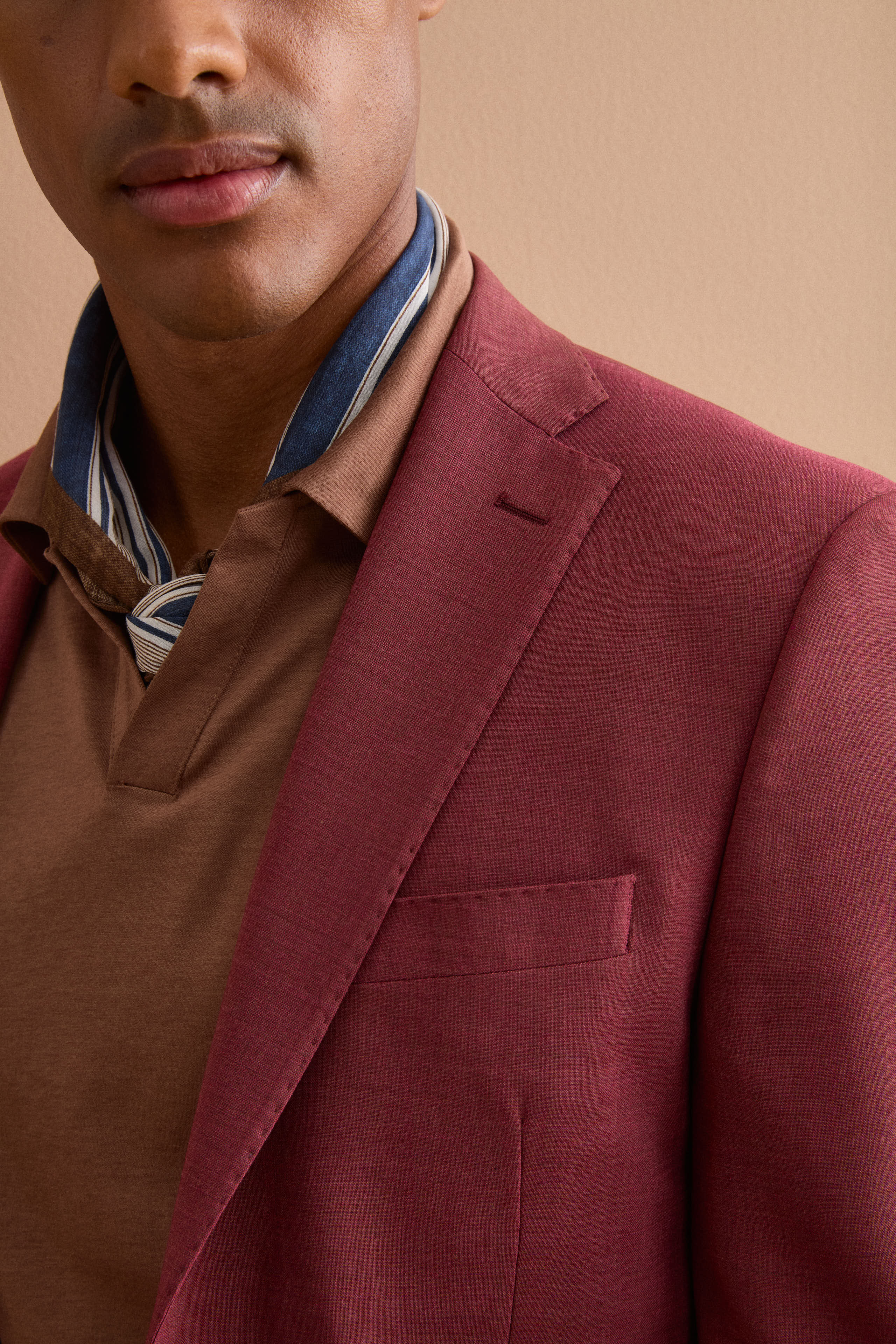 Men’s Bordeaux Slim Fit Single-Breasted Suit- Burgundy