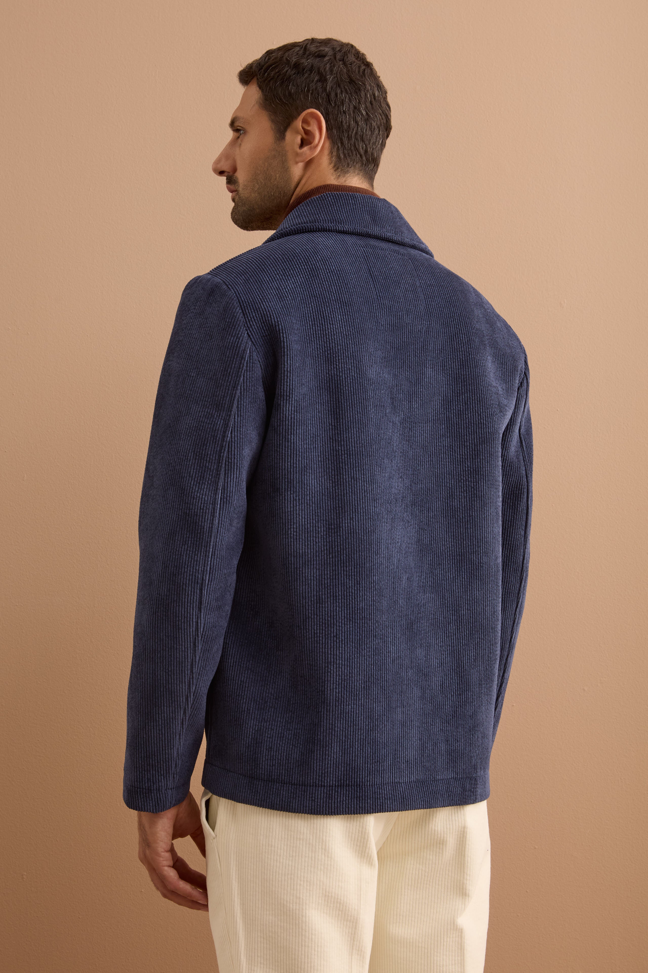 Virgin Wool Single-Breasted Slim Fit Check Suit - BLUE