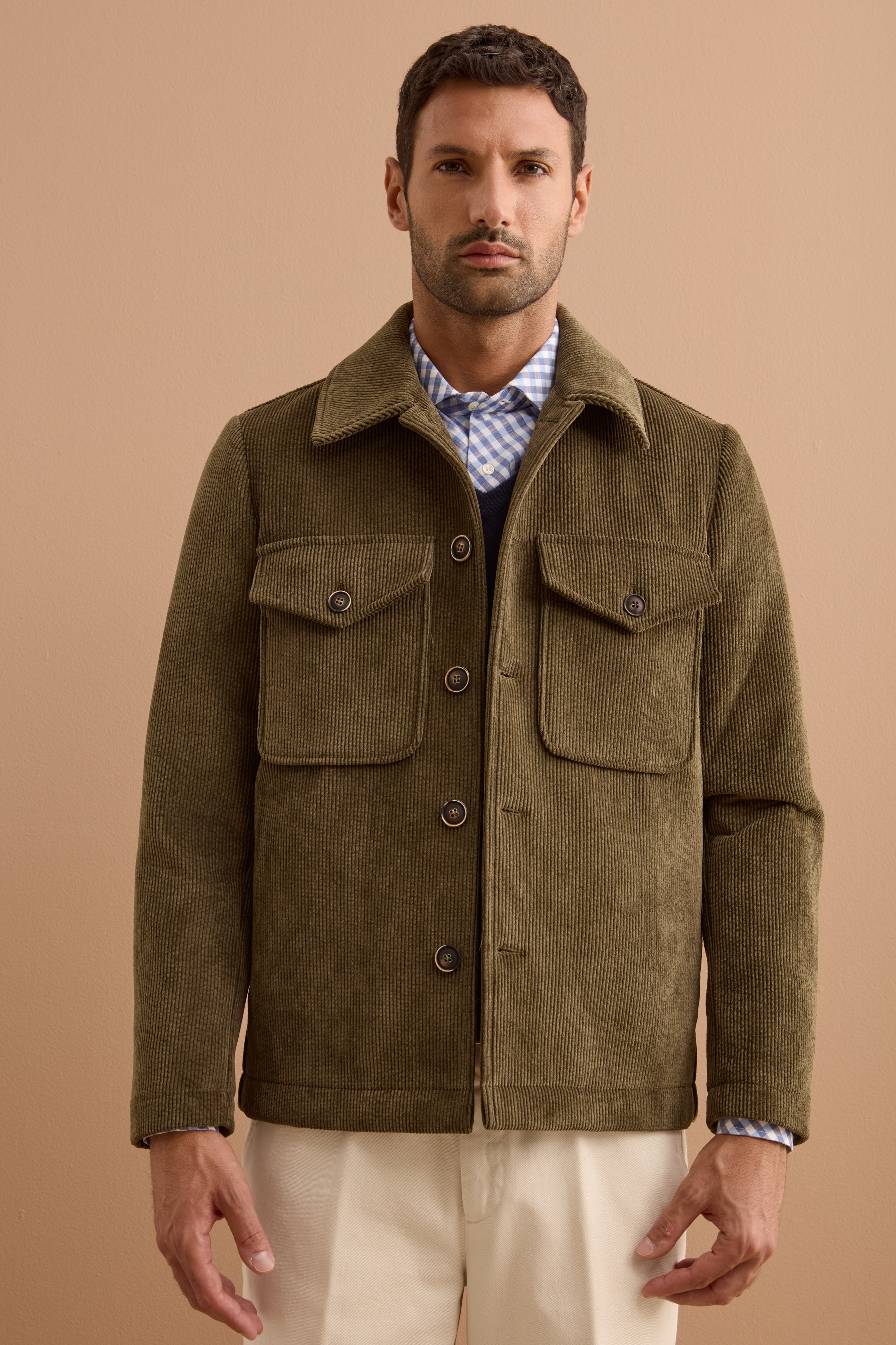 GIiubbotto Overshirt in Velluto a Coste - VERDE