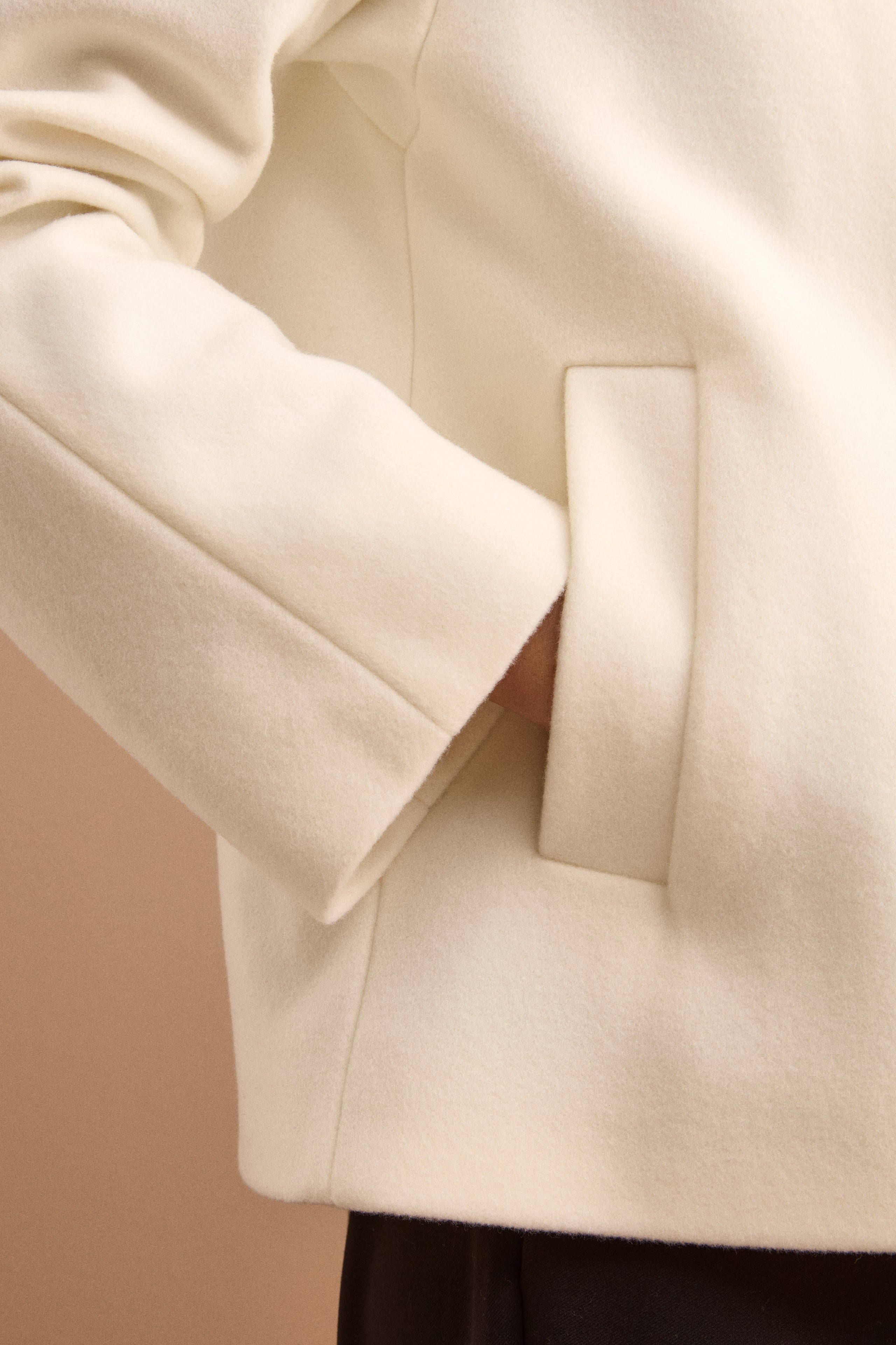 Cappotto Corto in Lana e Cashmere - BIANCO