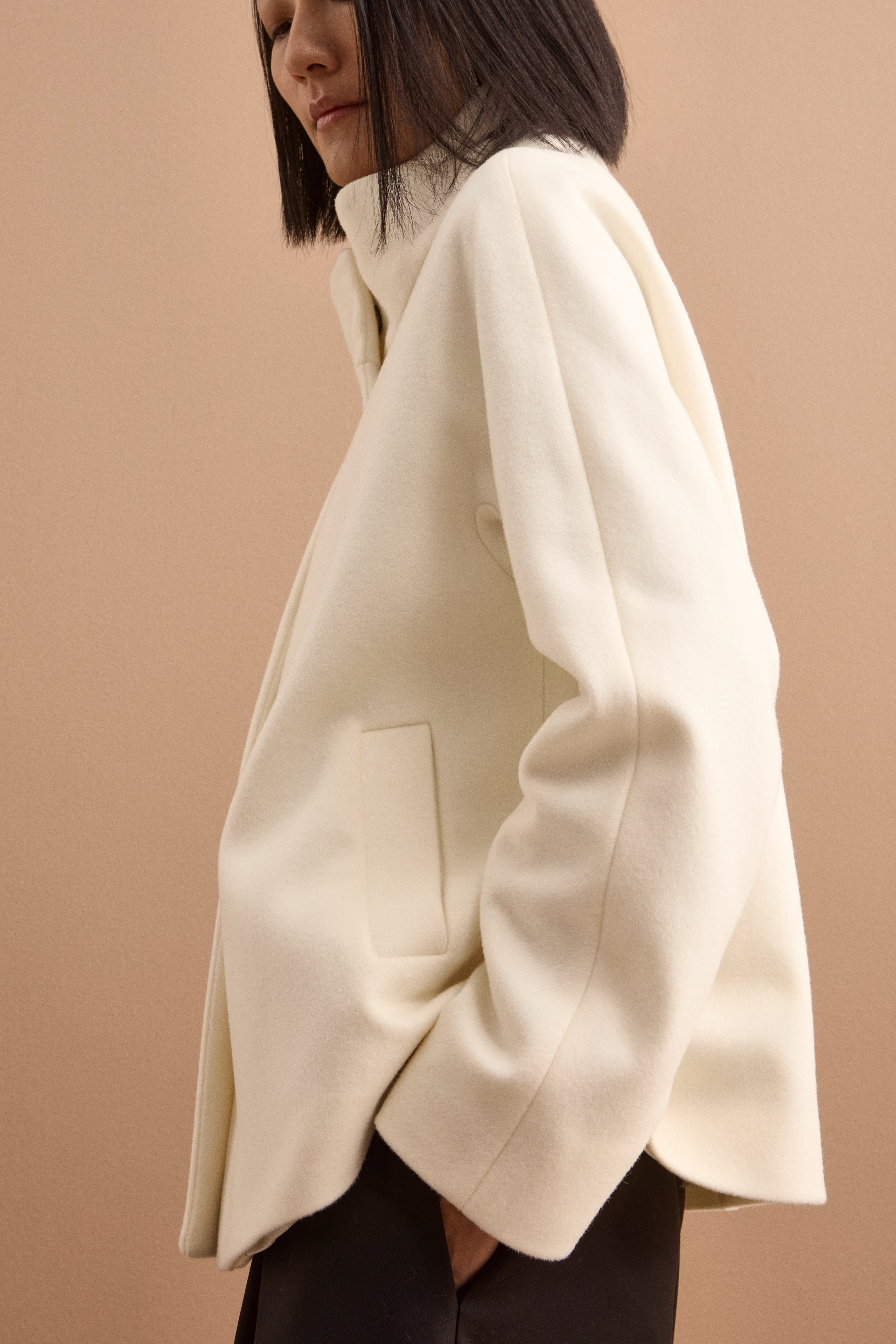 Cappotto Corto in Lana e Cashmere - BIANCO