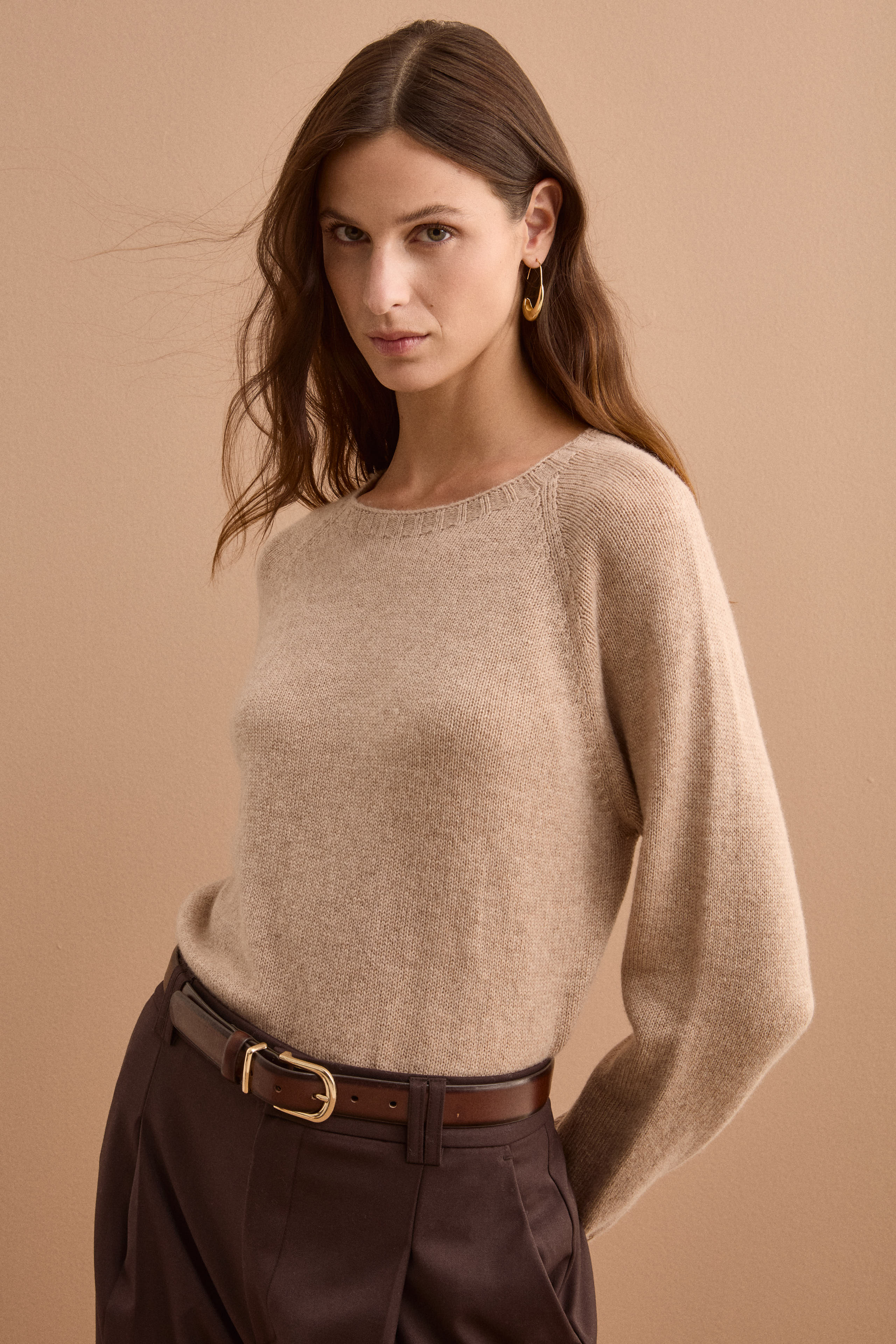 Pure Cashmere Boat-Neck Jumper - Natural