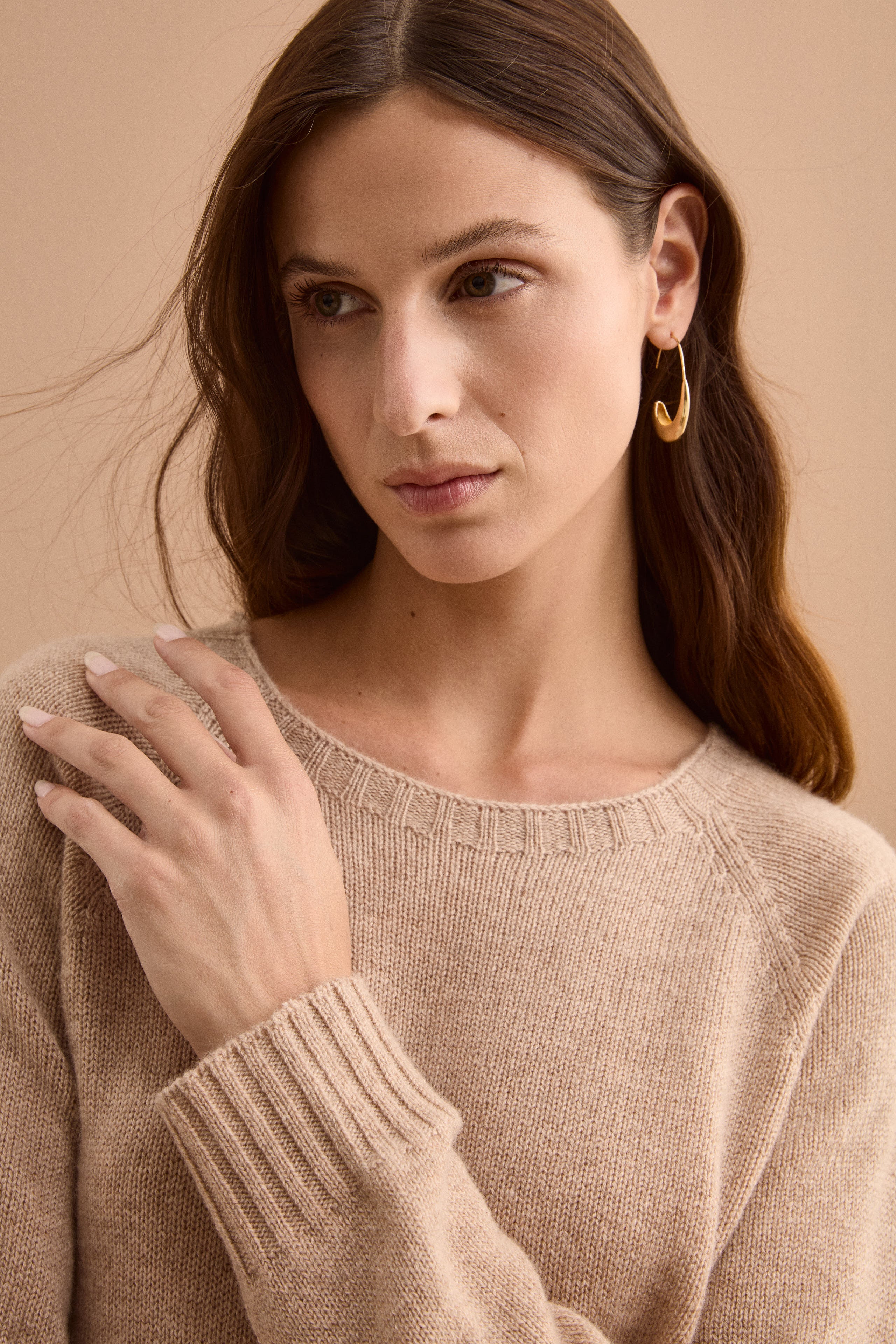 Pure Cashmere Boat-Neck Jumper - Natural
