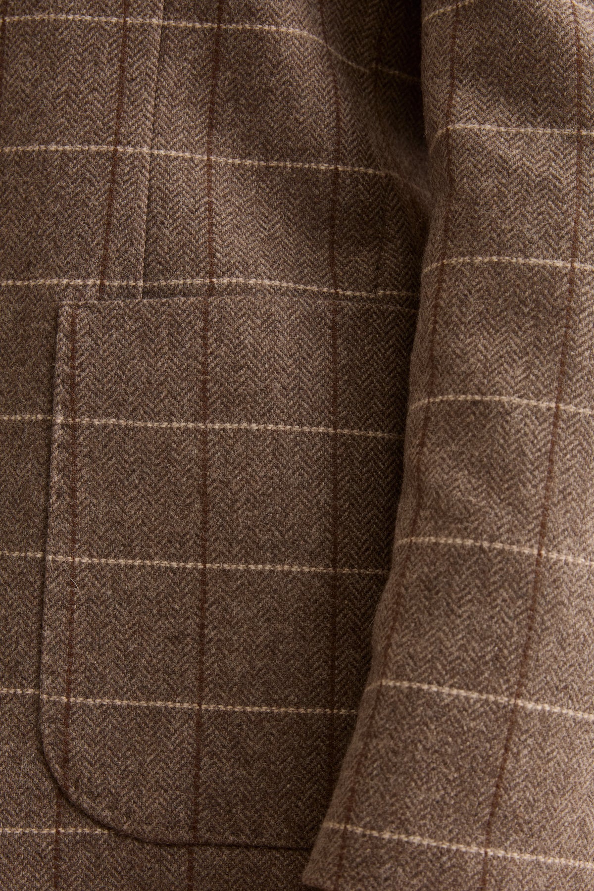 Men’s Slim-Fit Check Wool-Blend Jacket with Classic Lapels - brown