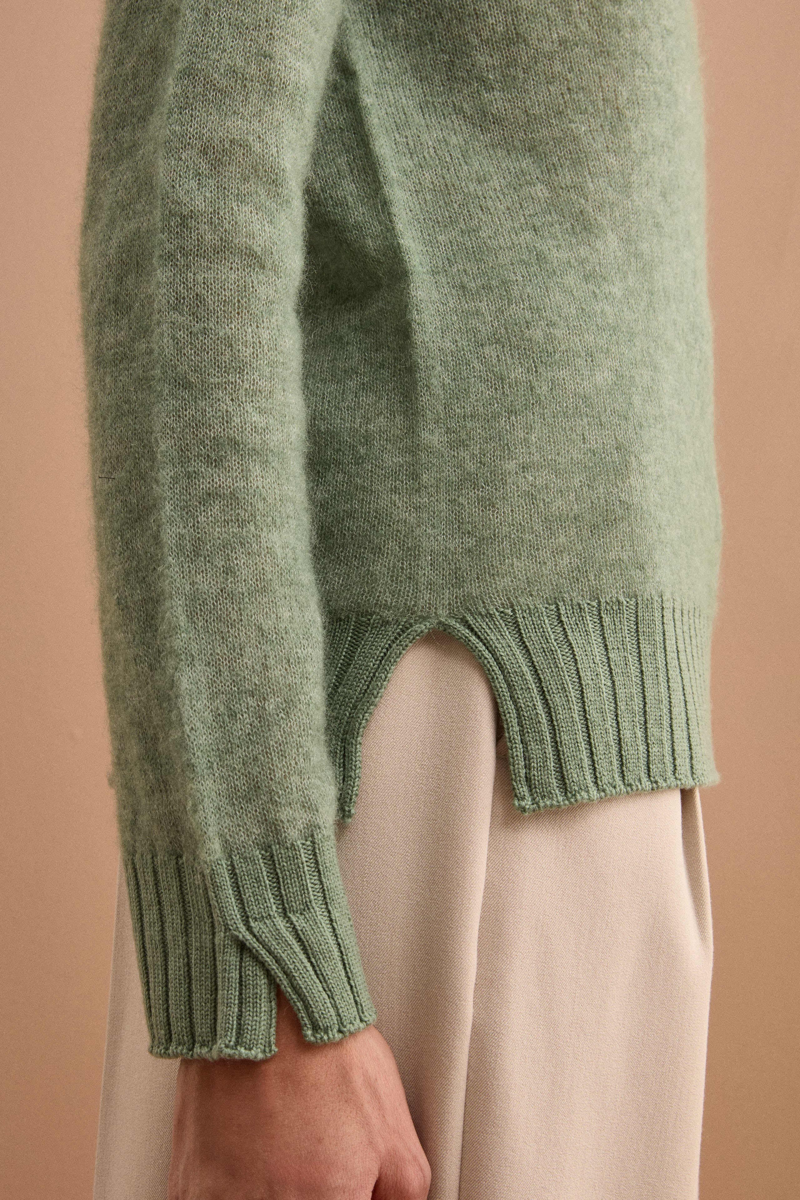 Sous-Pull Doux en Mélange d’Alpaga - VERT