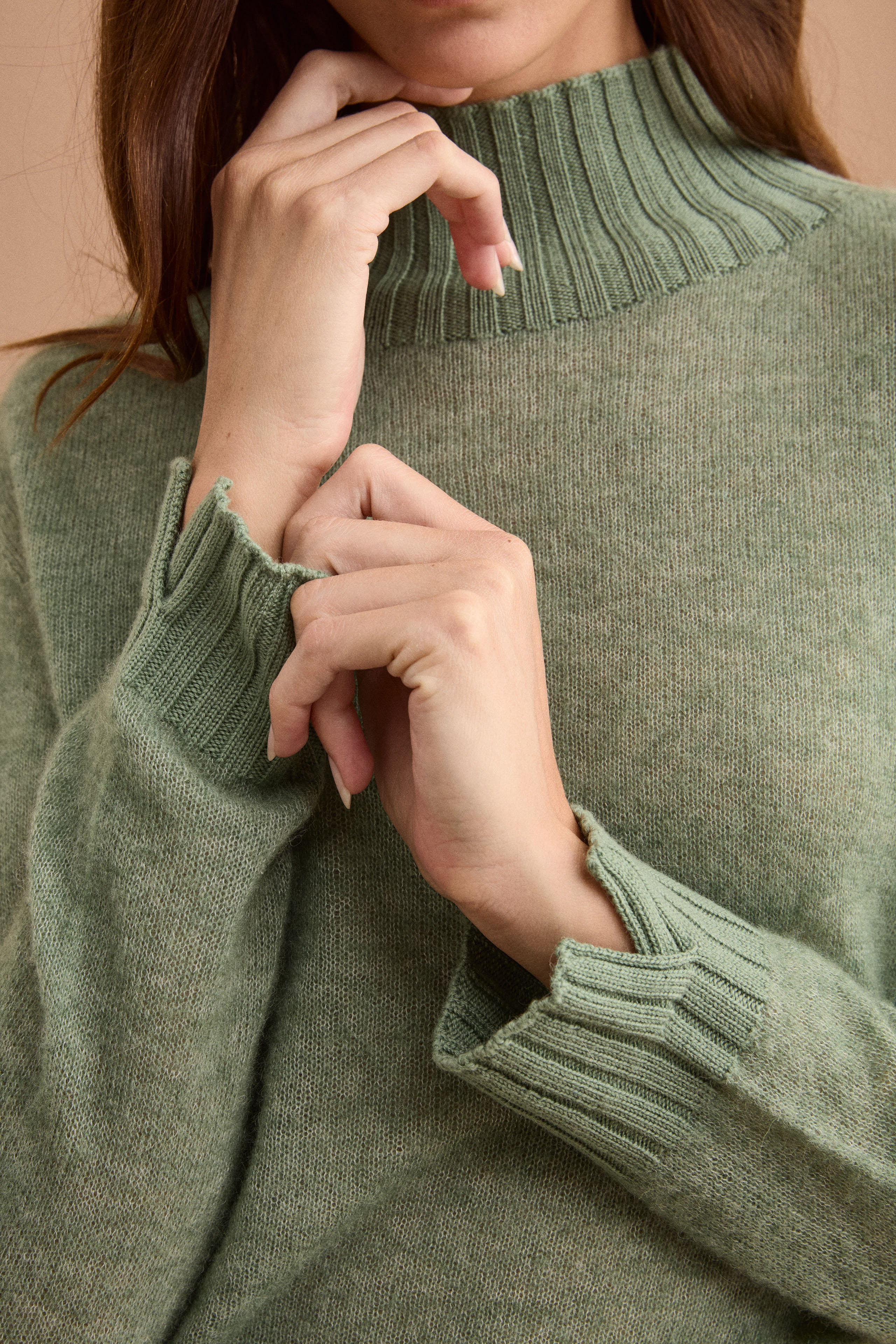 Sous-Pull Doux en Mélange d’Alpaga - VERT