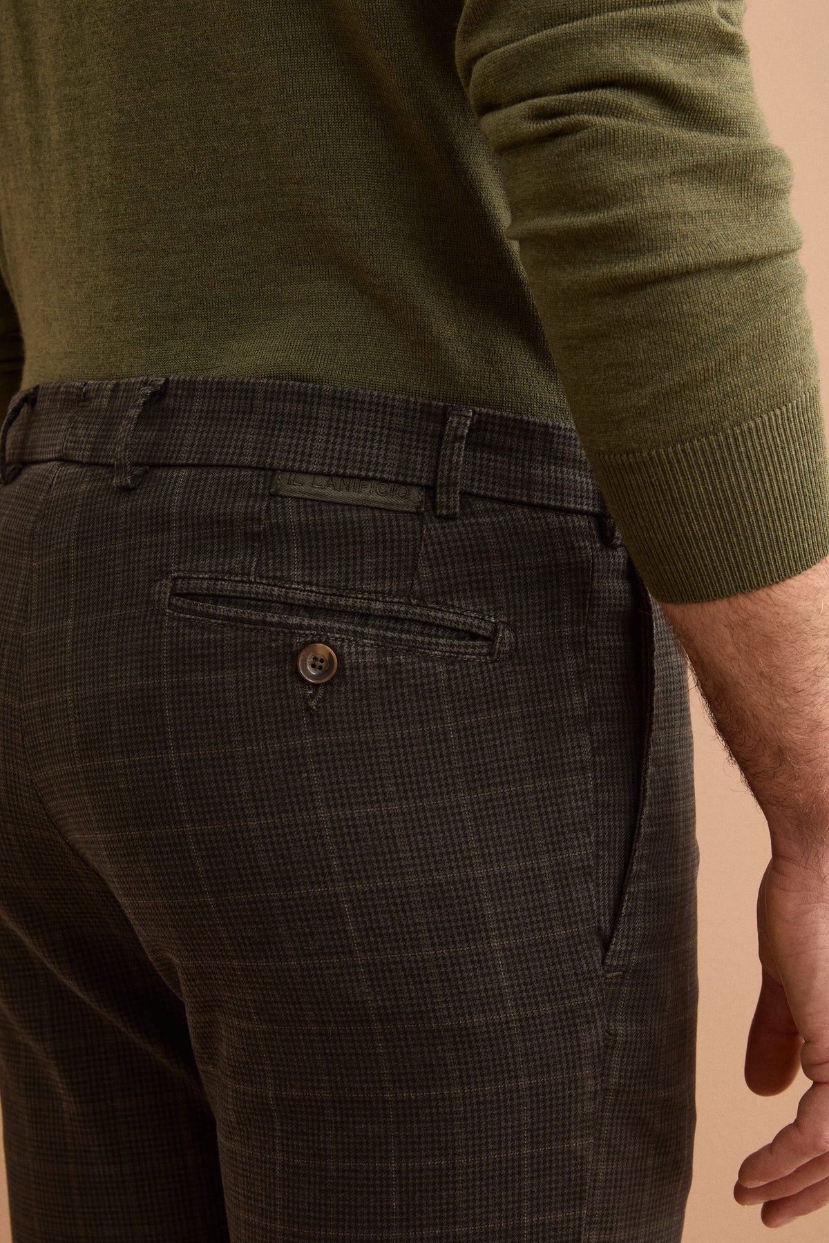 Slim-Fit Check Cotton-Blend Trousers - P-Poule Green