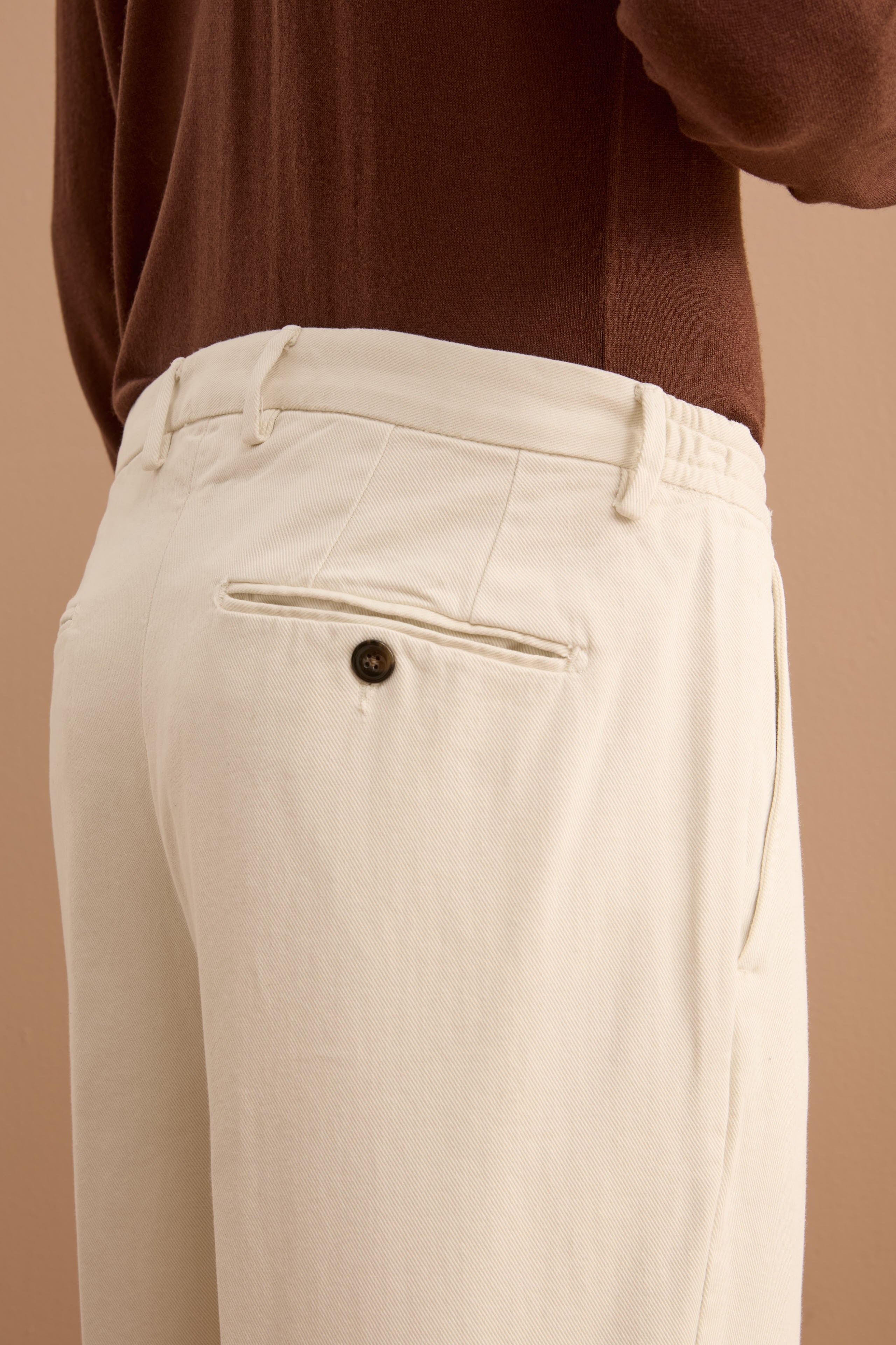 Pantalone Carrot Fit in Cotone - LATTE