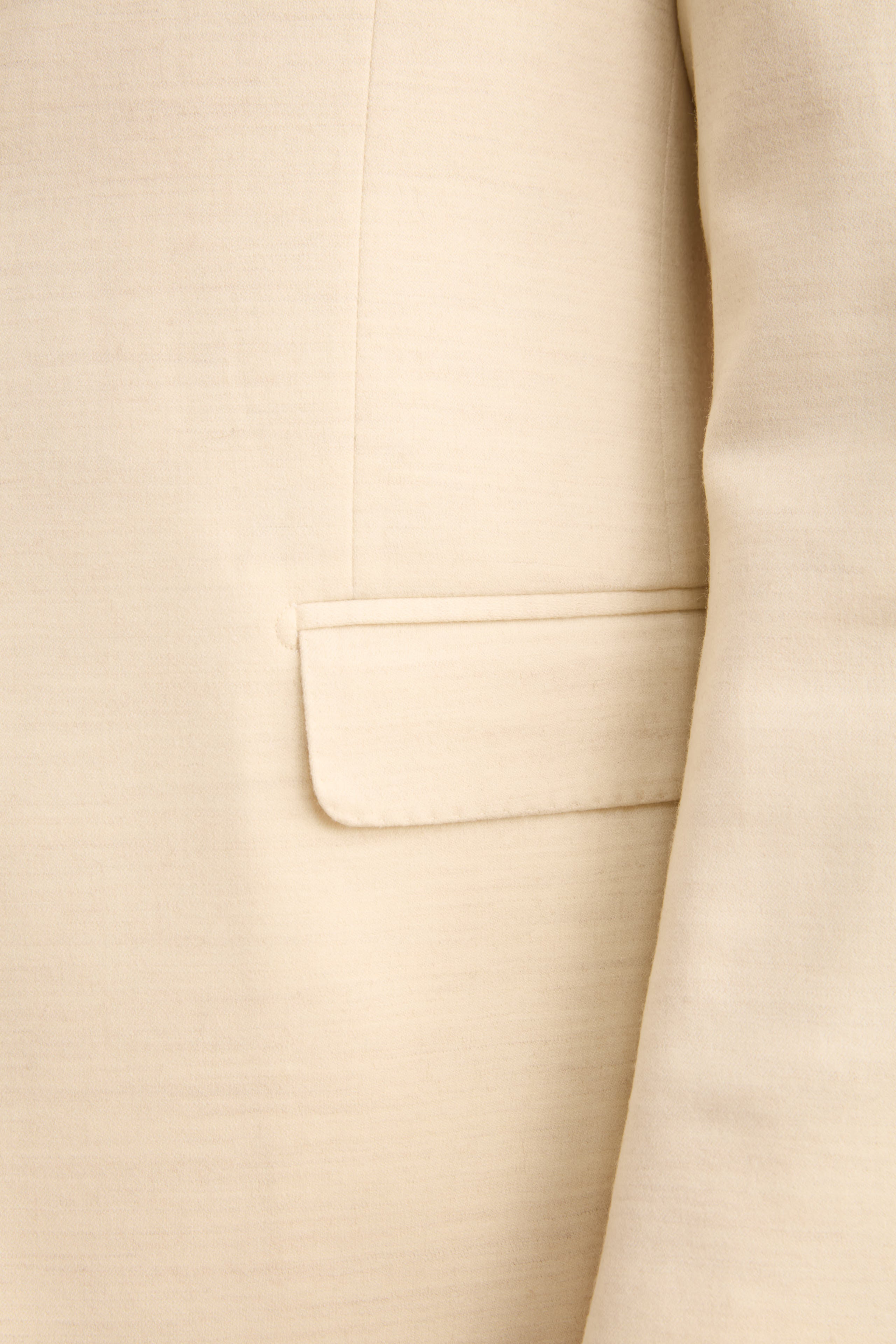 Abito Monopetto Slim Fit in Lana e Cashmere - PANNA