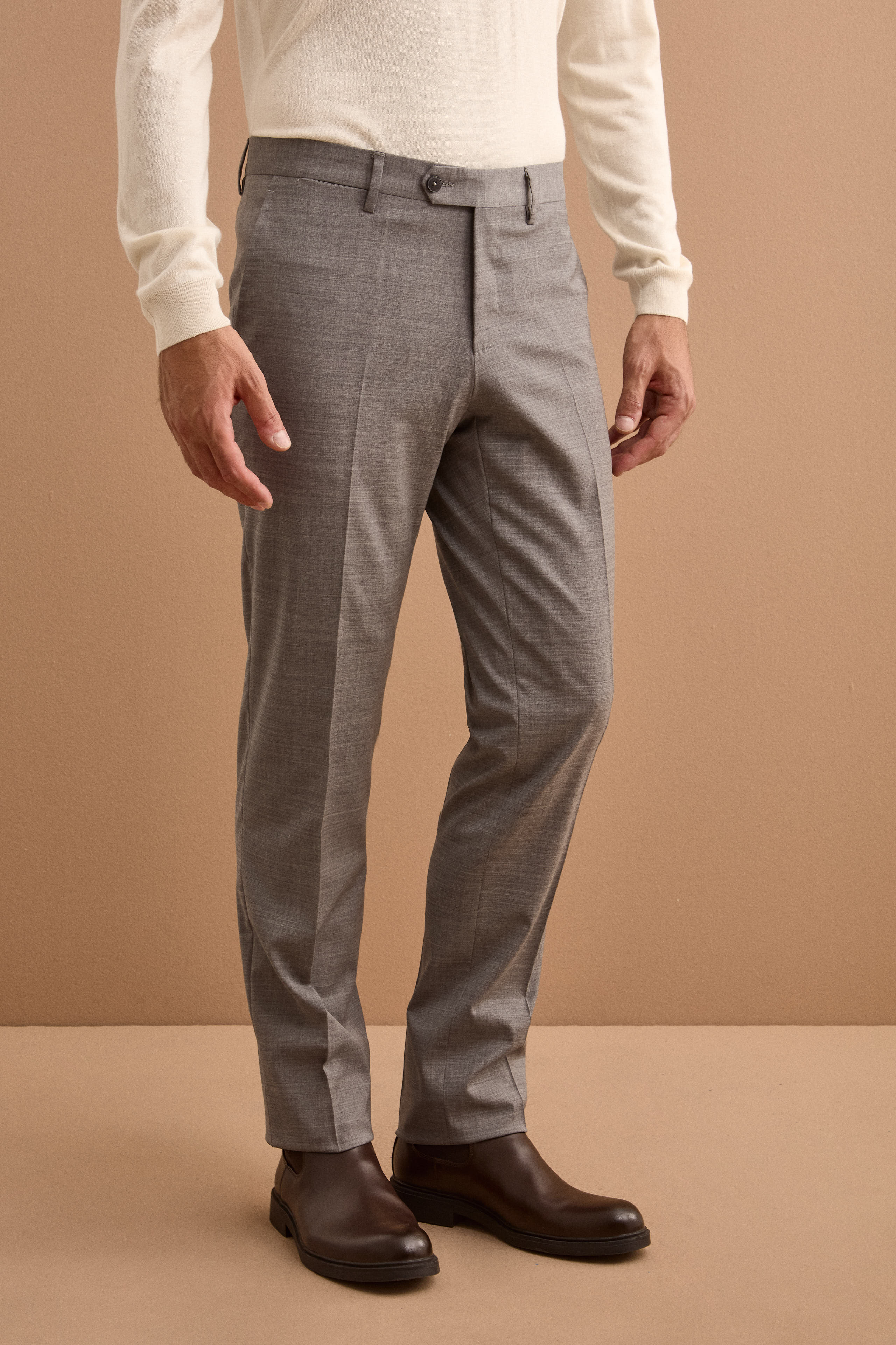 Abito Monopetto Slim Fit in Pura Lana Vergine Nobility - GRIGIO