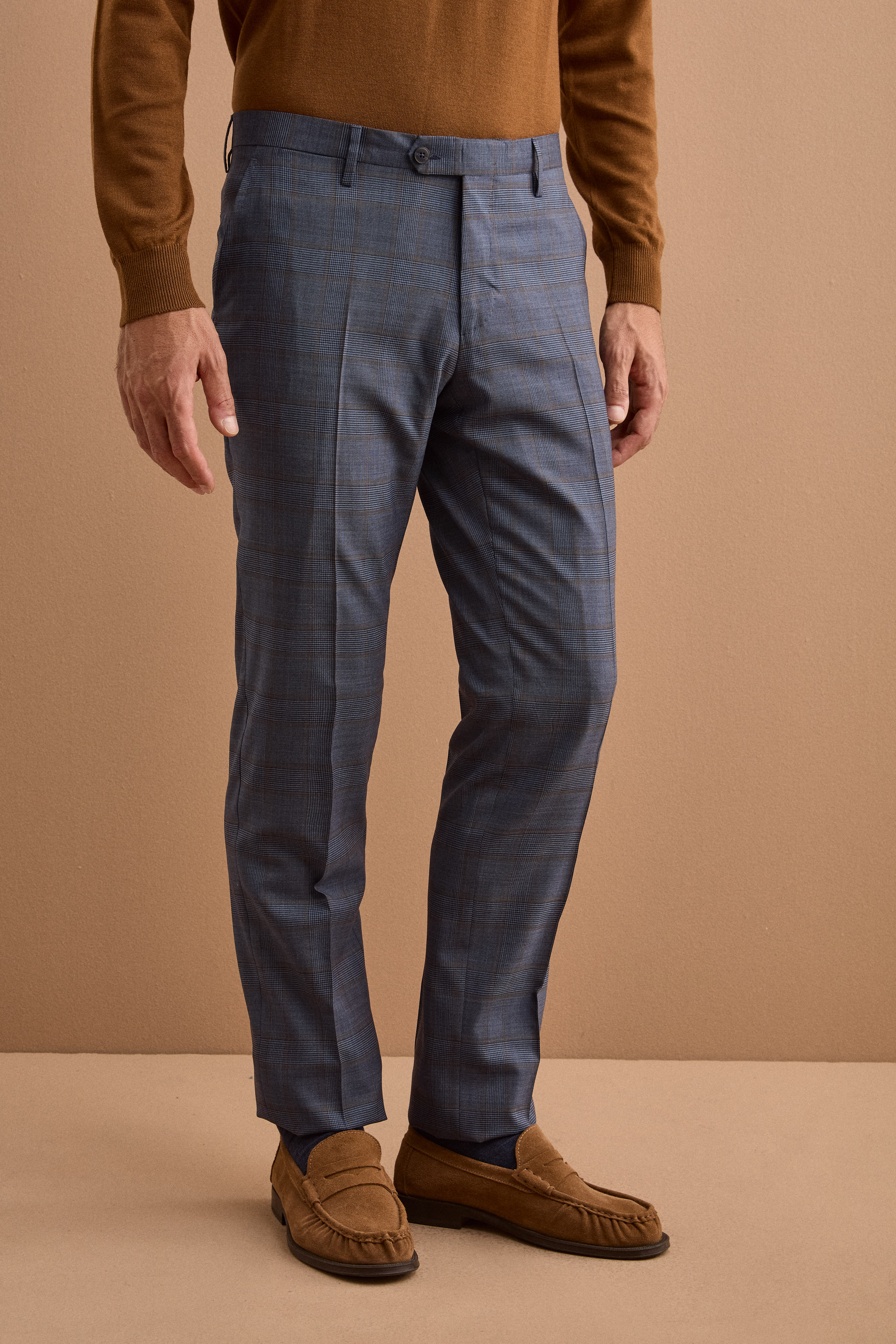 Abito Check Monopetto Slim Fit in Lana Vergine - AVIO QUADRI