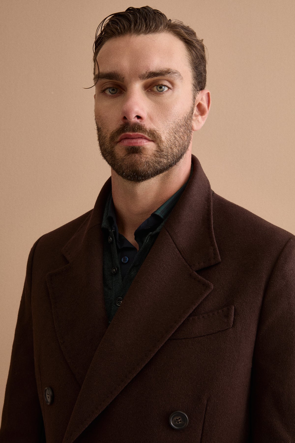 Cappotto Midi Doppiopetto in Misto Lana - MARRONE