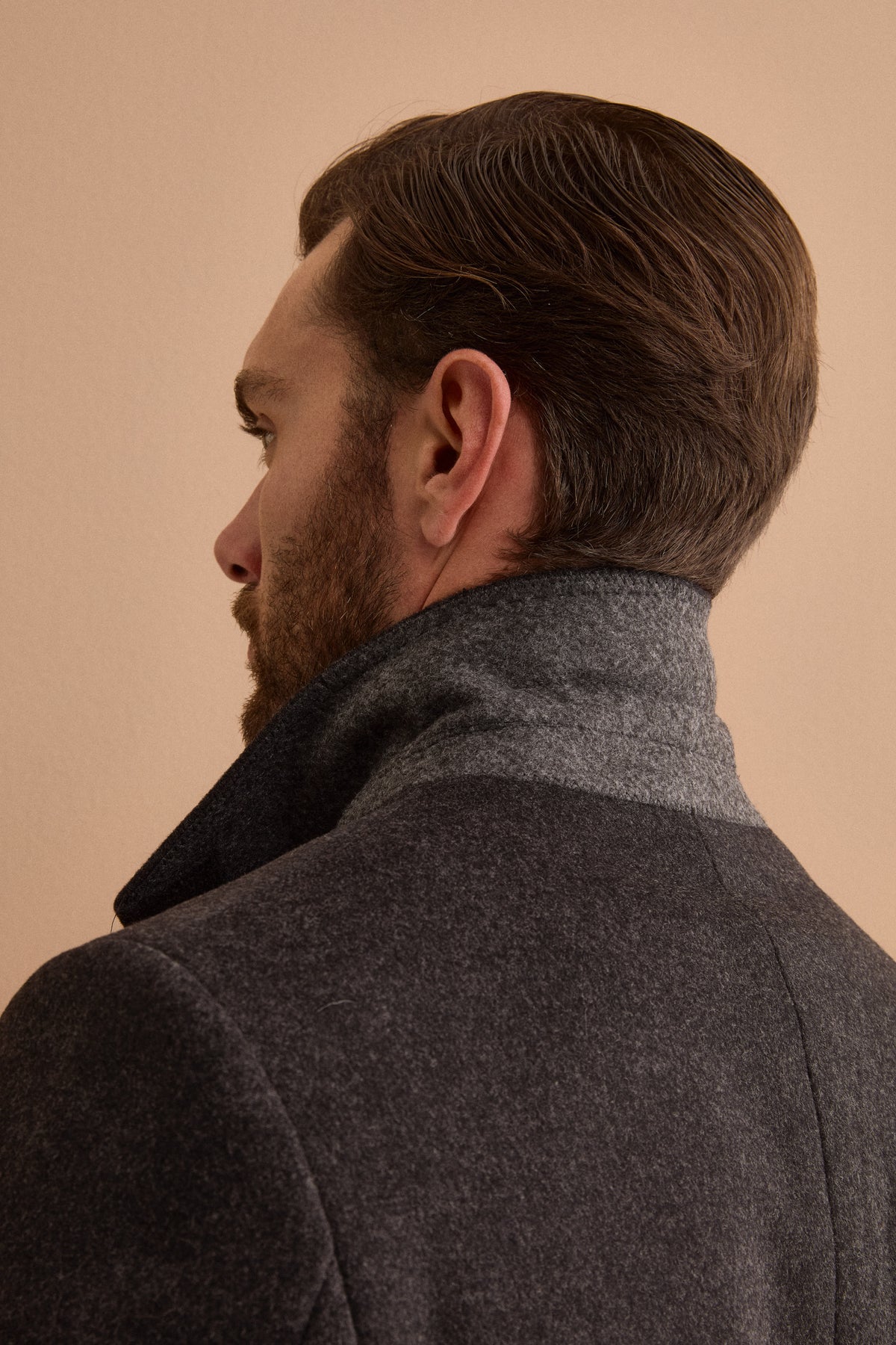 Cappotto Midi Doppiopetto in Misto Lana - GRIGIO