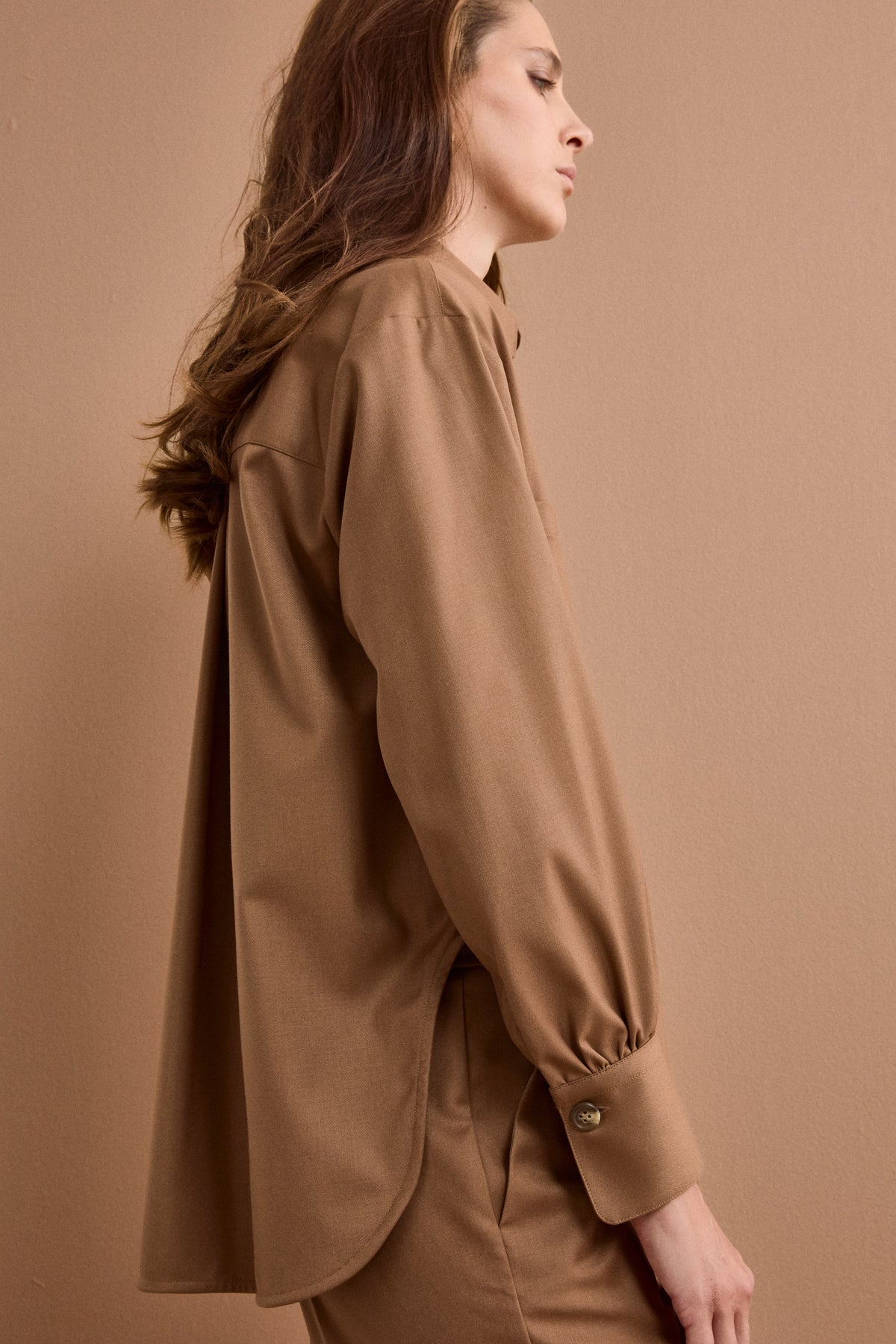 Overshirt-Hemd mit Taschen - Kamel