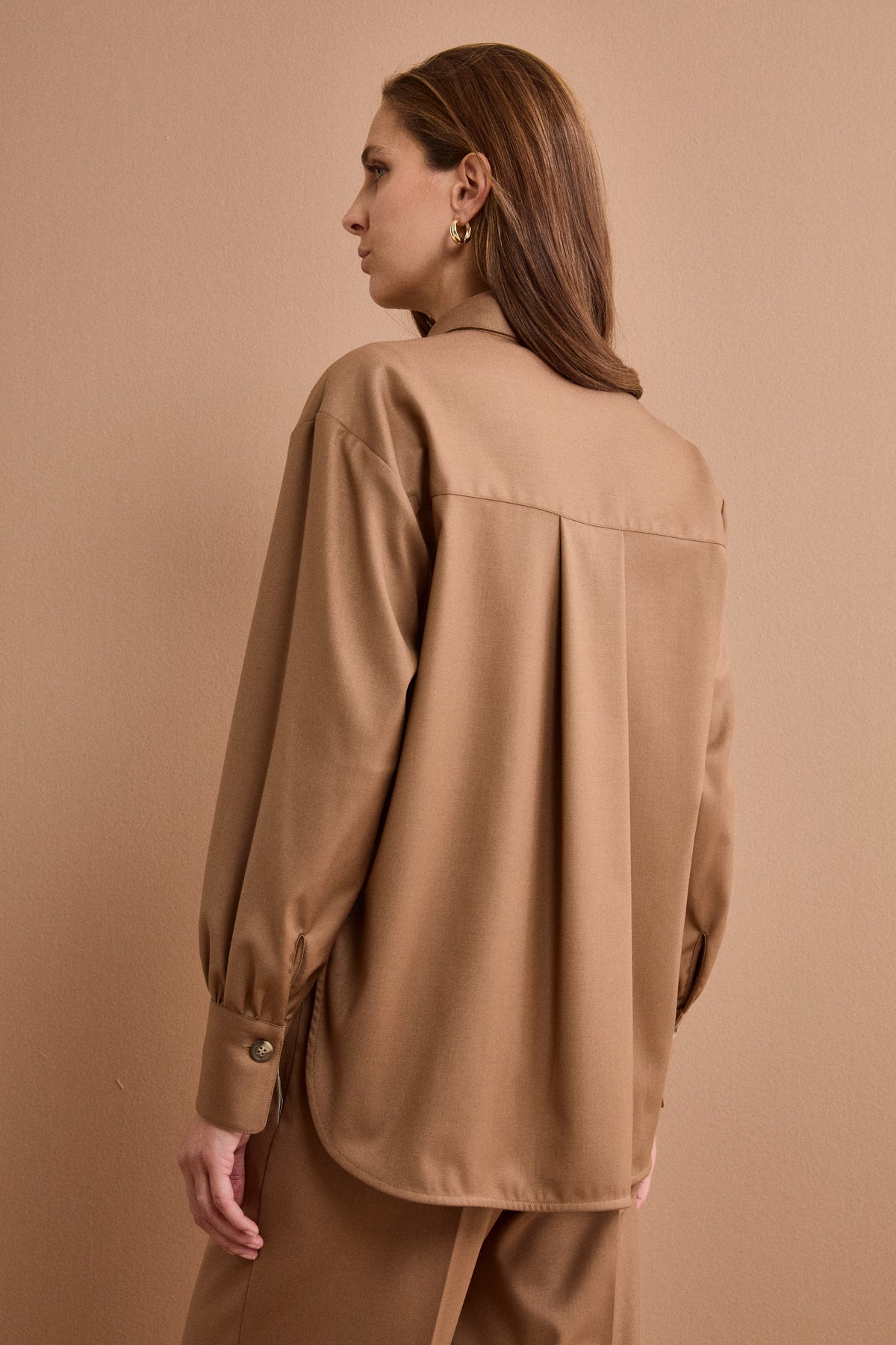 Overshirt-Hemd mit Taschen - Kamel