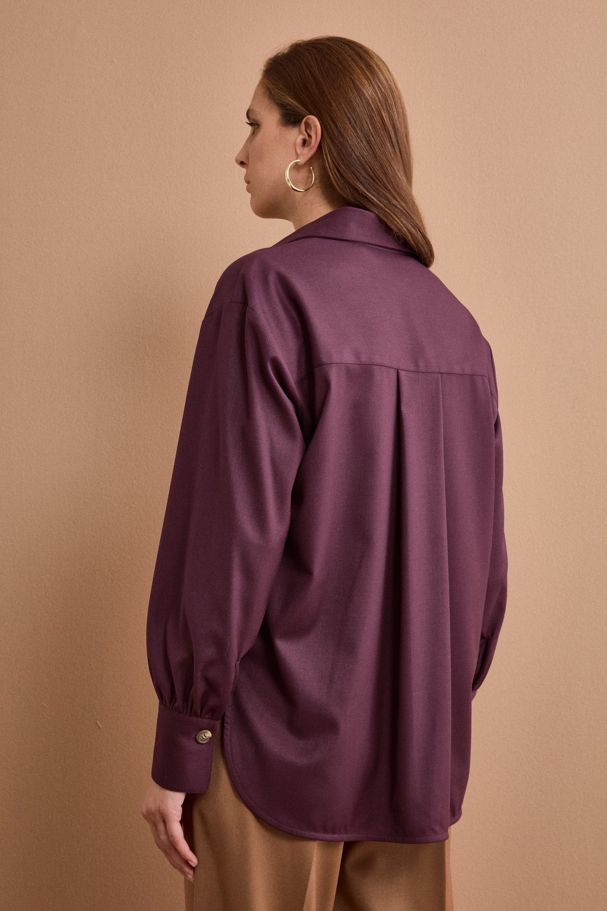 Overshirt-Hemd mit Taschen - Burgundisch