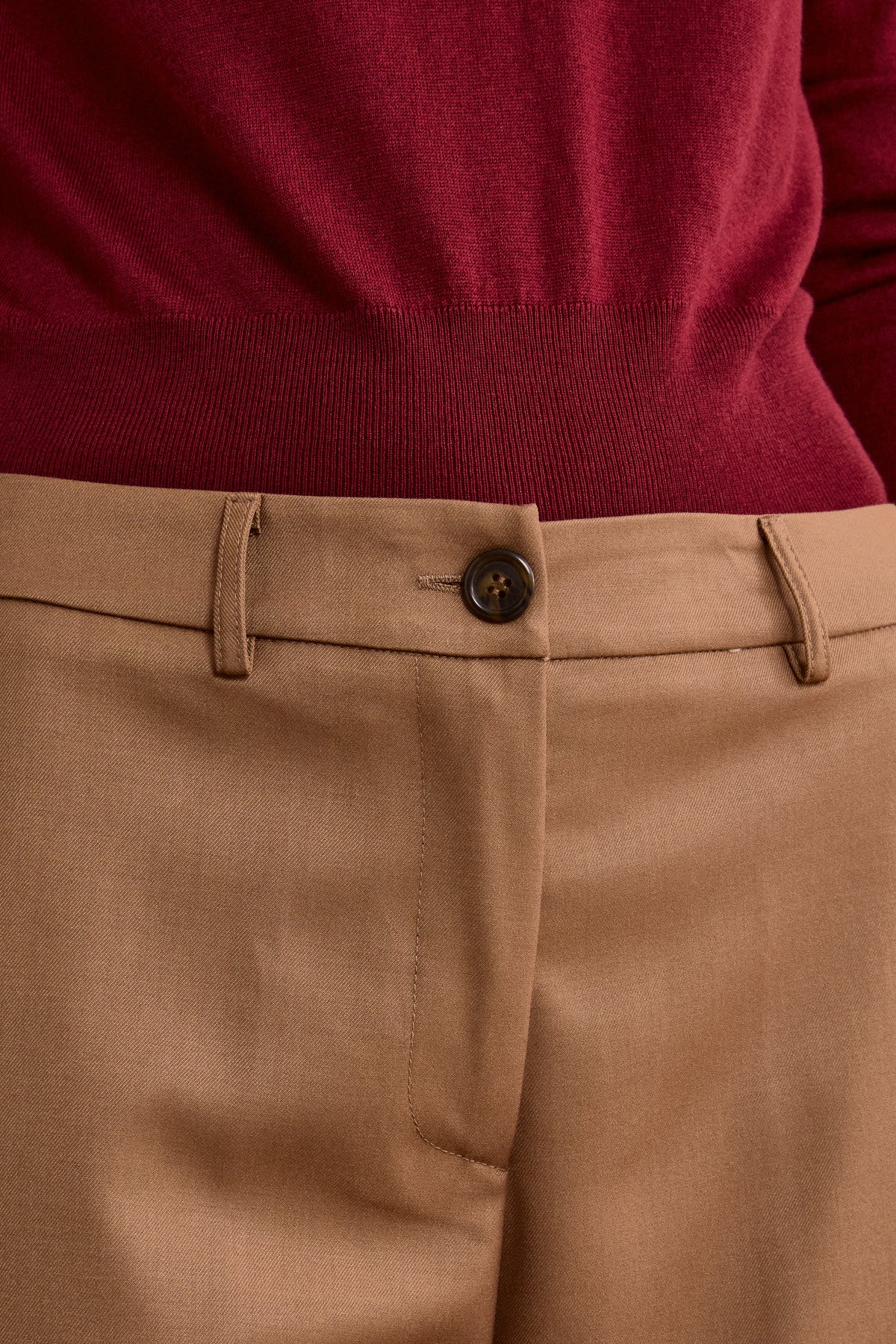 Palazzo-Hose mit Eingrifftaschen - Kamel