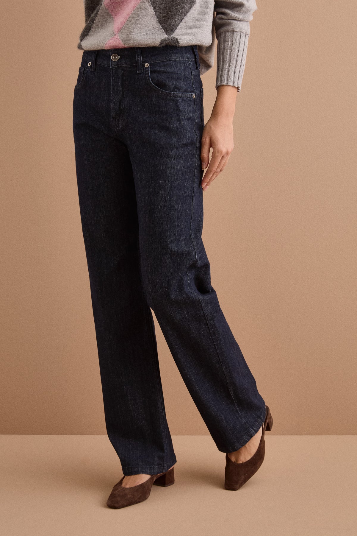 Jeans Straight Cinque Tasche Elasticizzato - JEANS BLU