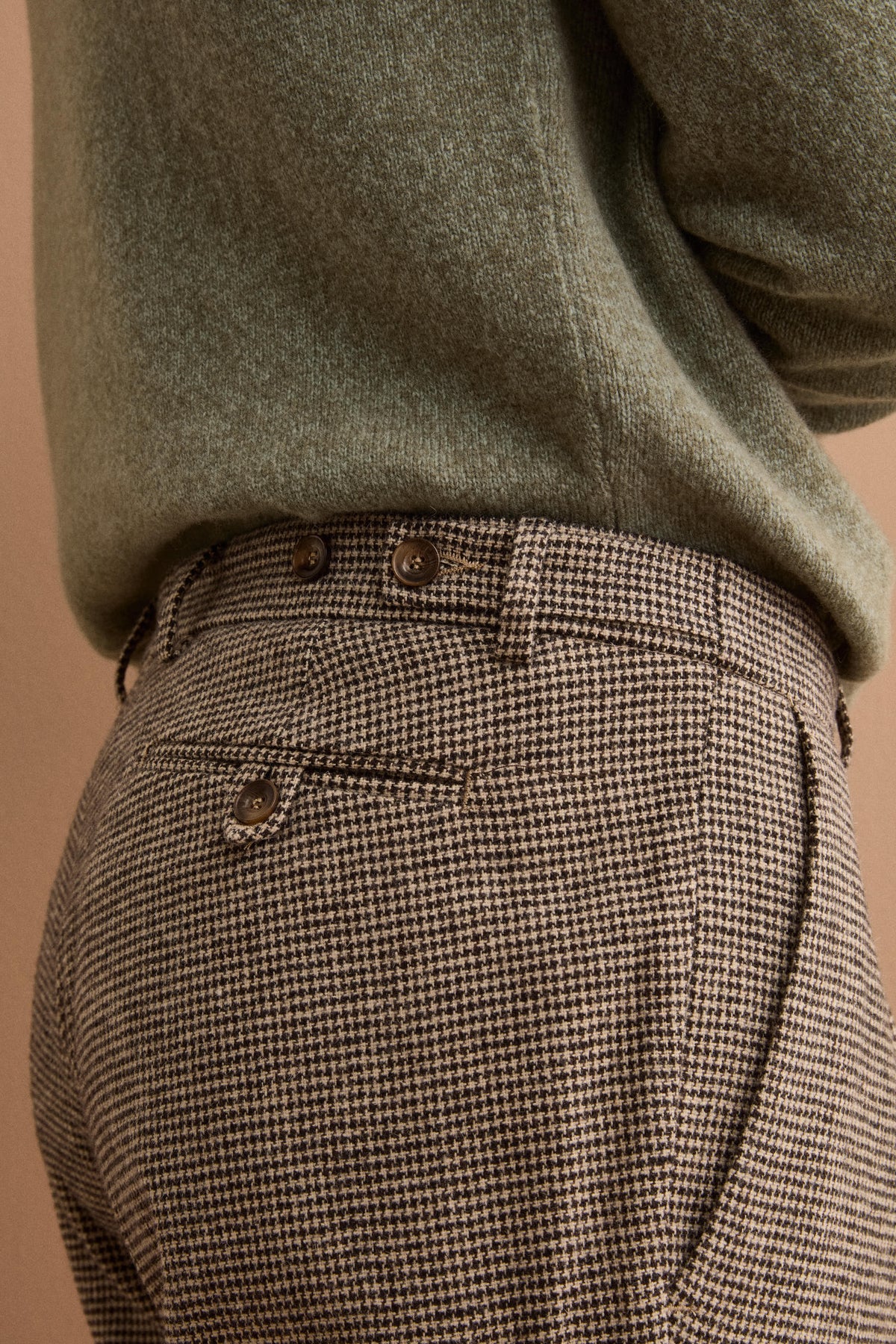 Slim-Fit Houndstooth Wool-Blend Trousers - HOUNDSTOOTH BEIGE