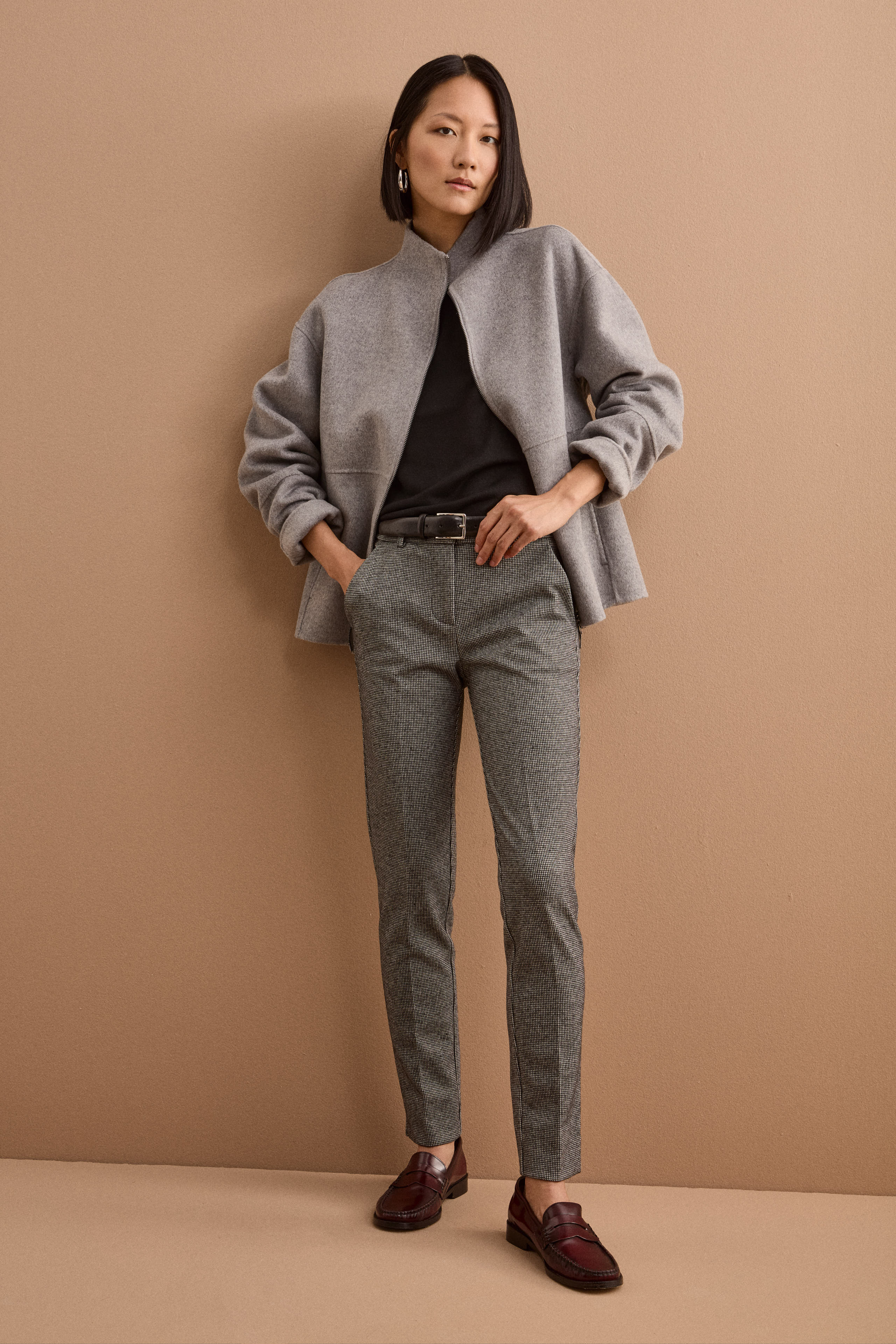 Regular Fit Punto Milano Chino Trousers - P-Poule Black