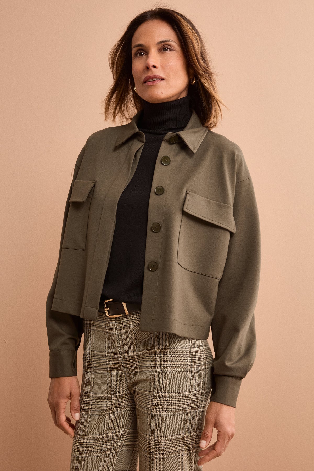 Giacca Overshirt Sfoderata Regular Fit - VERDE MILITARE
