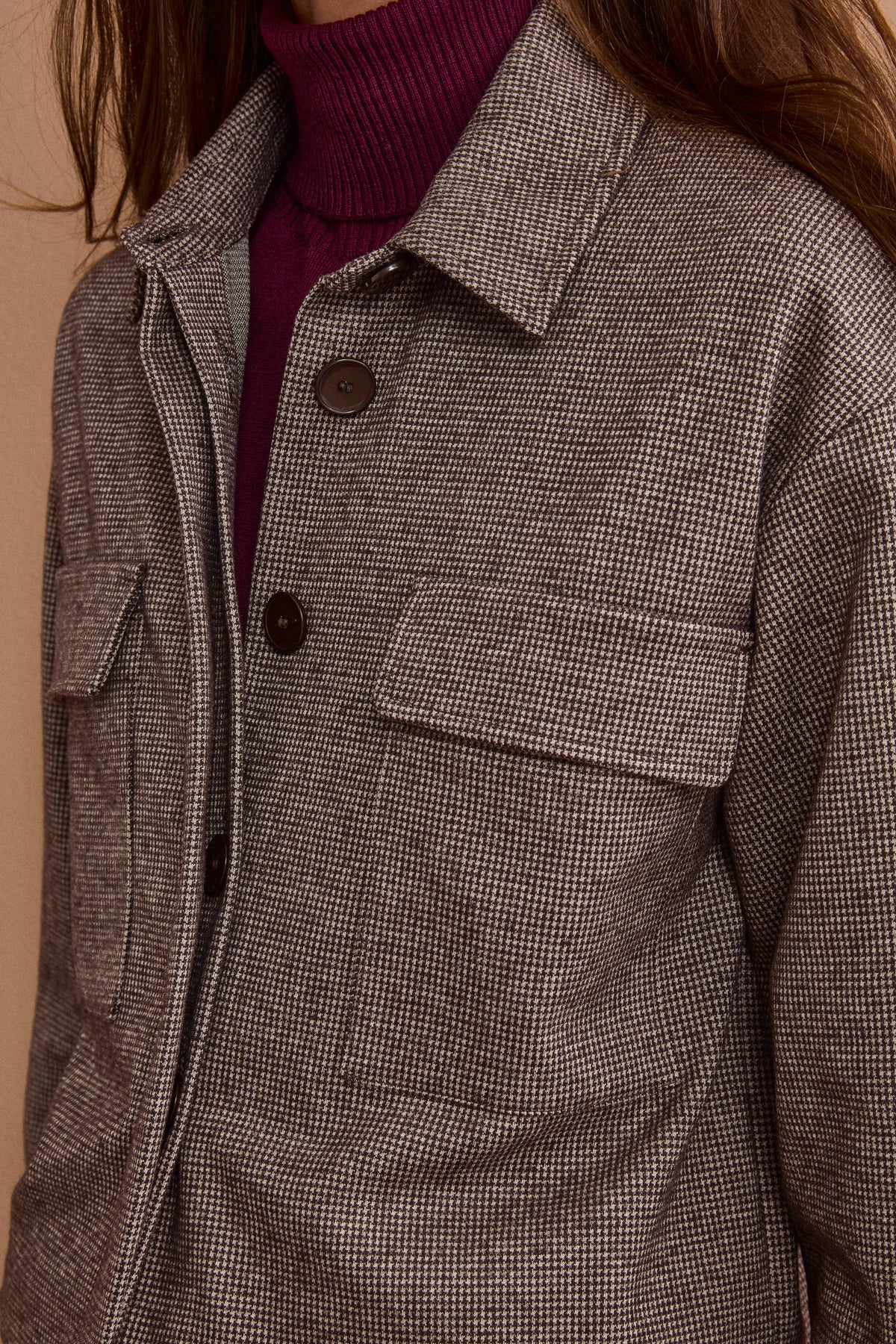 Giacca Overshirt Boxy con Tasche - P/P MORO