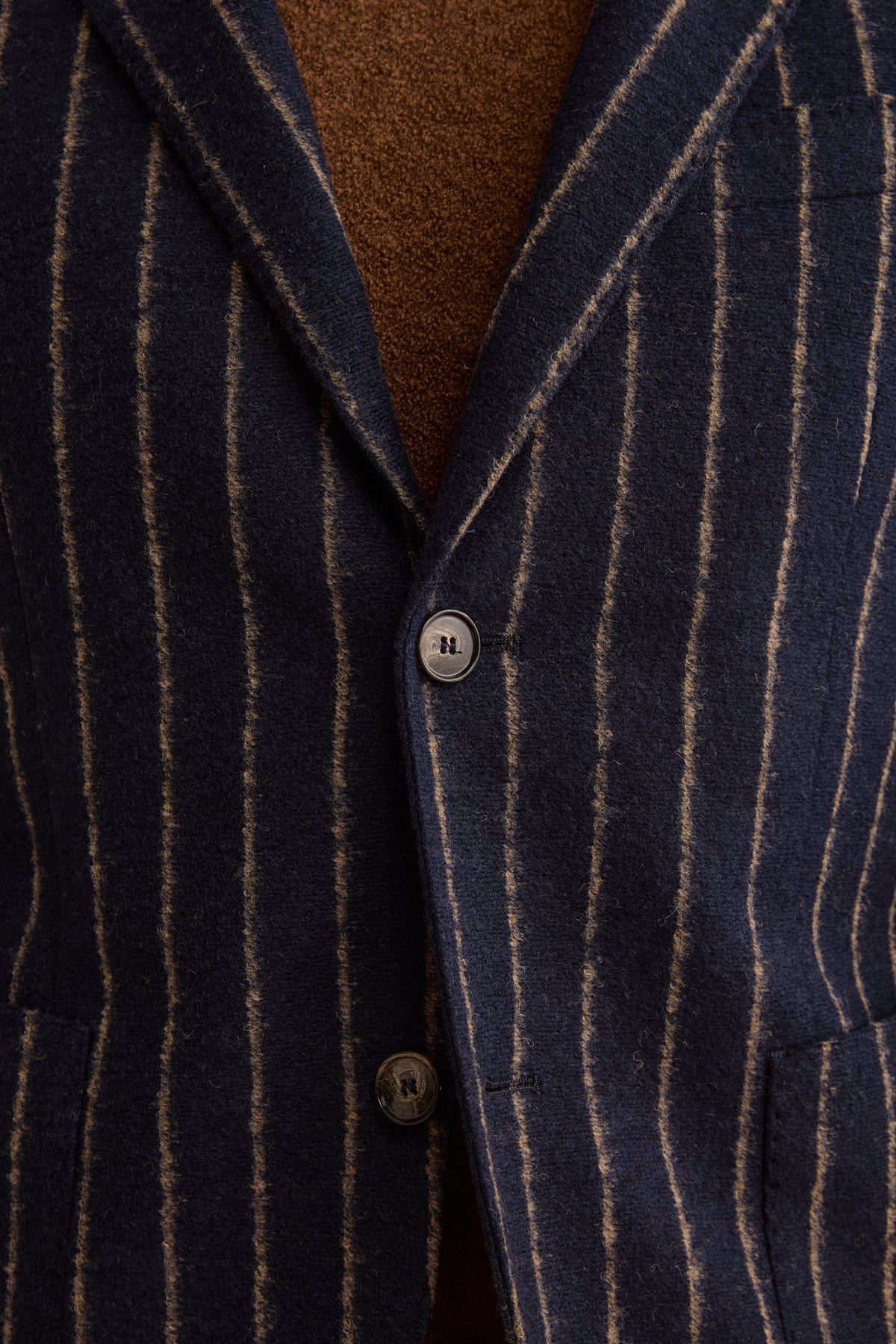 Giacca Destrutturata Regular Fit con Revers Classico - BLU GESSATO