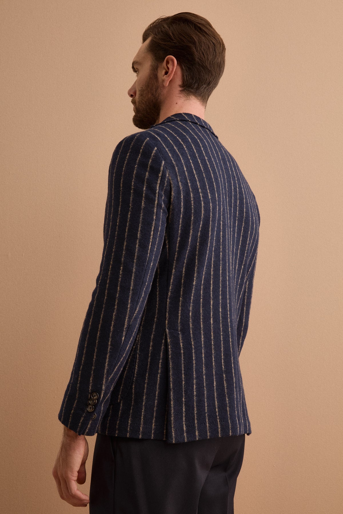 Giacca Destrutturata Regular Fit con Revers Classico - BLU GESSATO