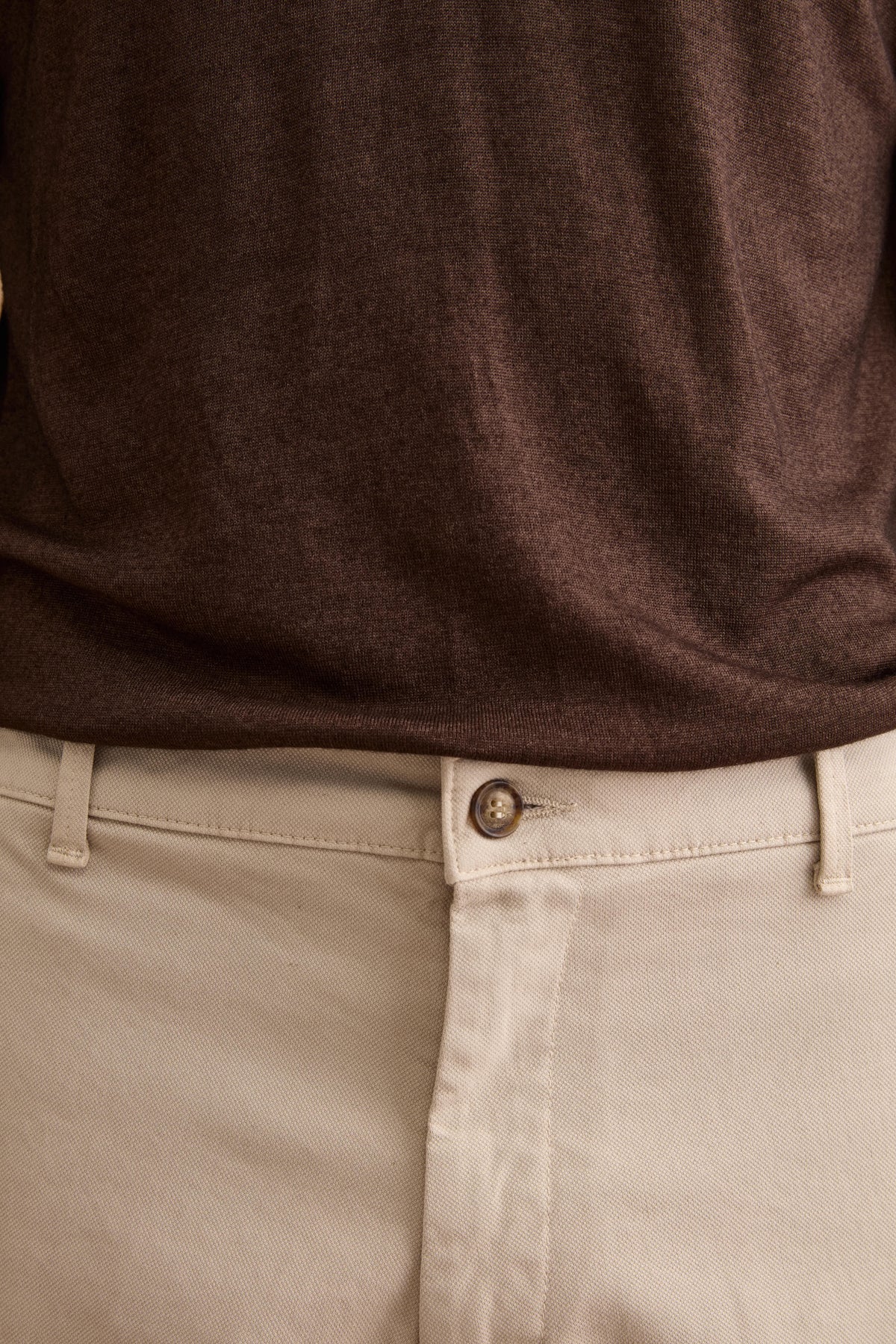 Pantalone Straight Fit in Cotone - SABBIA