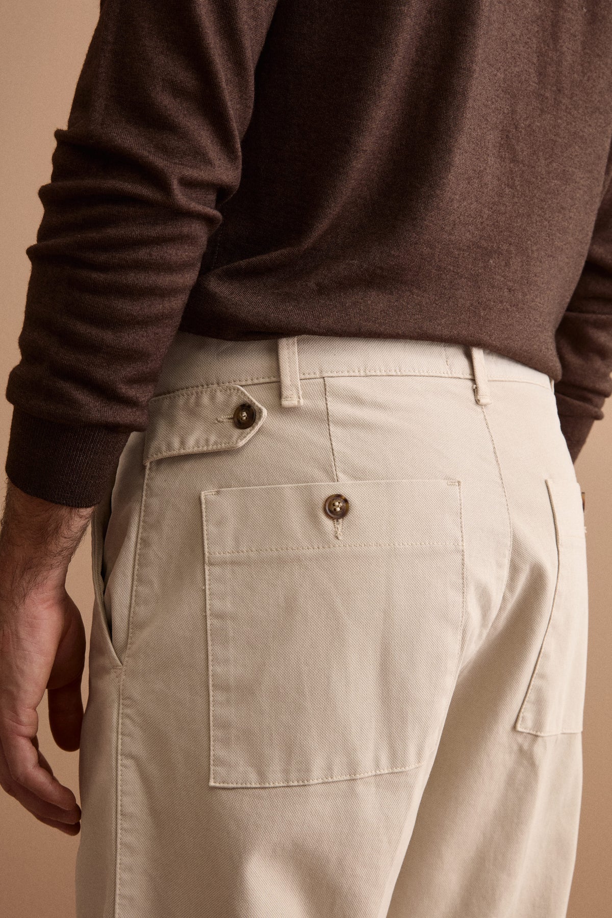 Pantalone Straight Fit in Cotone - SABBIA