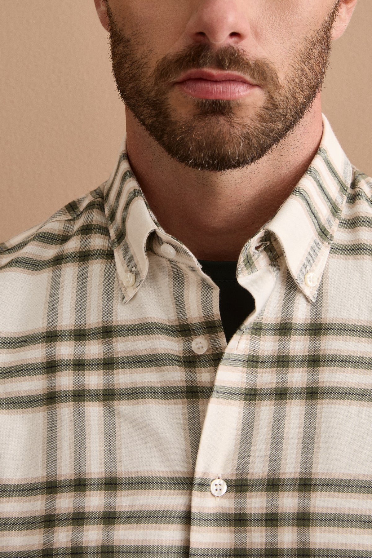 Camicia Check Button Down in Cotone Regular Fit - VERDE QUADRI