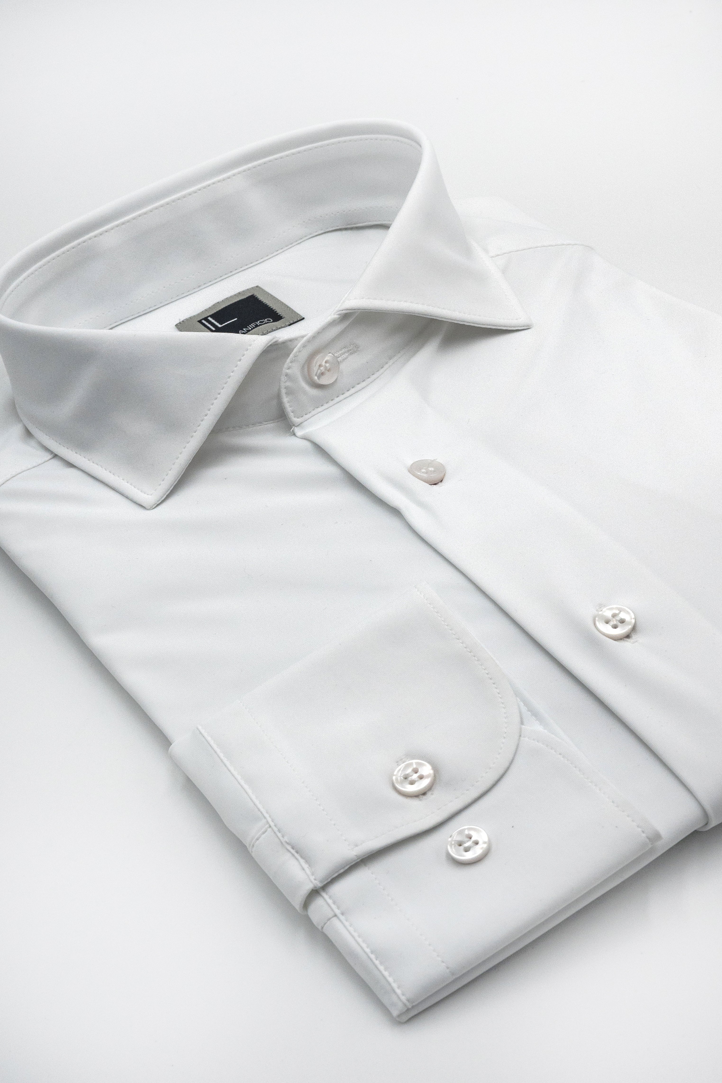 Camicia in jersey slim fit - BIANCO
