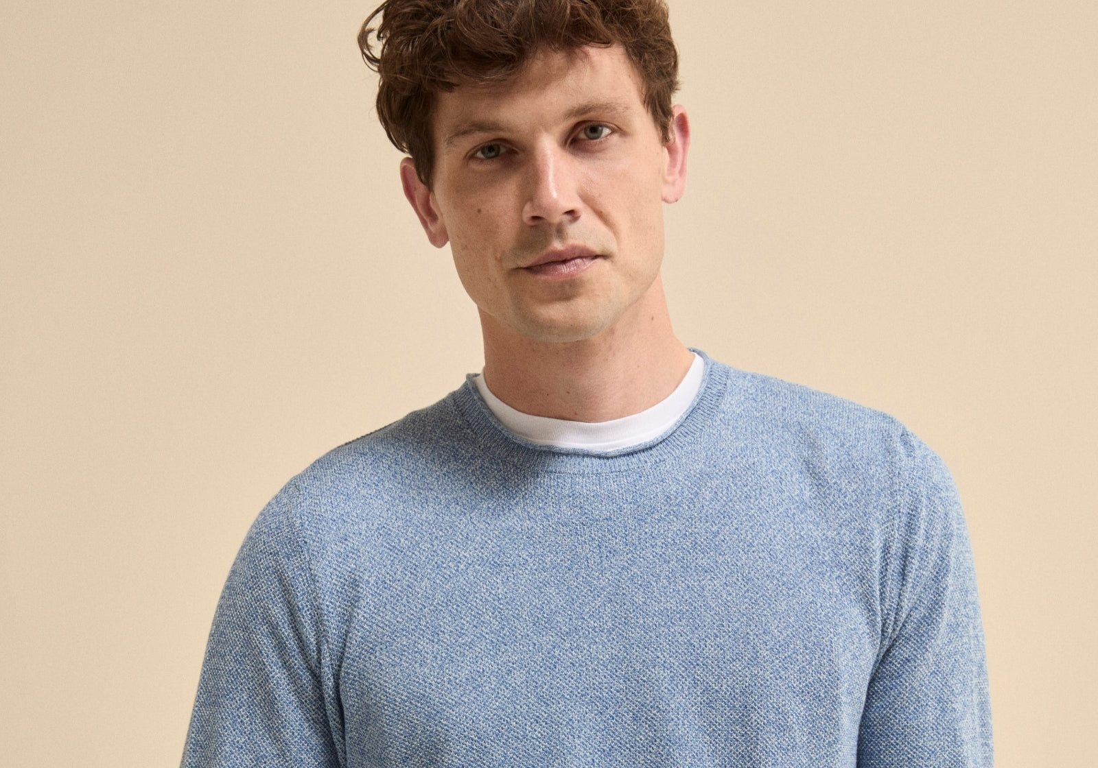 Pullover girocollo da uomo in cotone