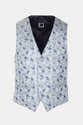 Gilet D'homme à Col En V - Coupe Ajustée, Motif Floral - Léger - Pour Mariage, Soirée, Bureau - Lavable En Machine - 10