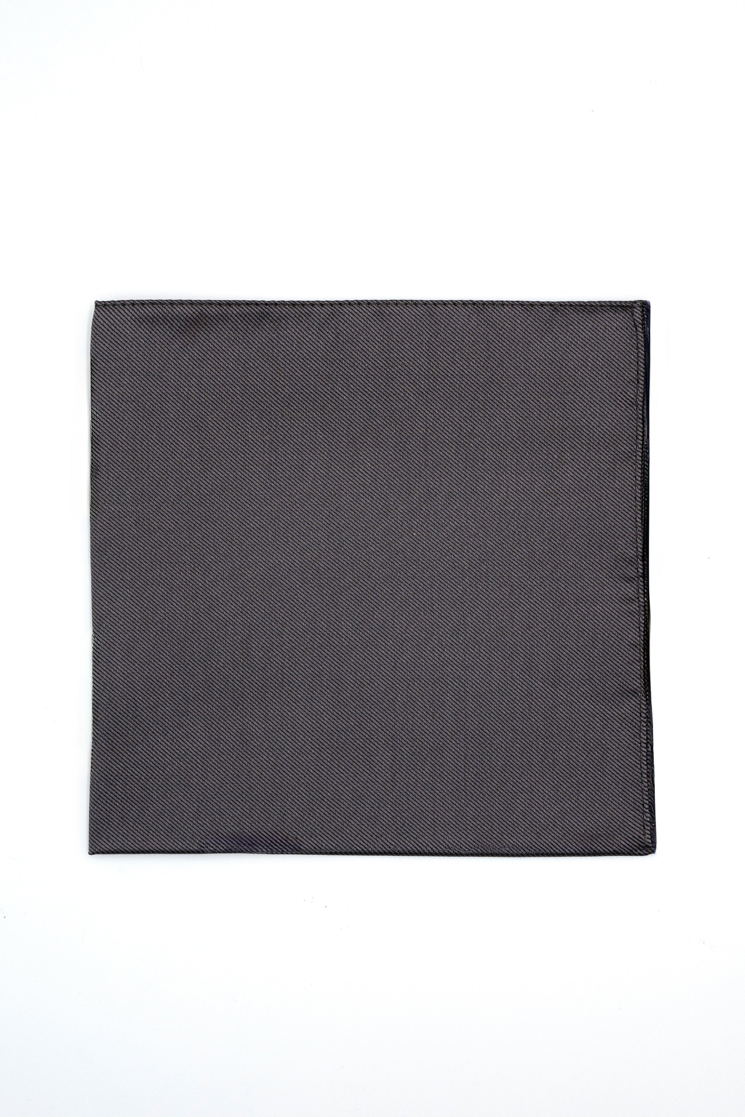 Pocket Square in Pure Silk - Charcoal grey