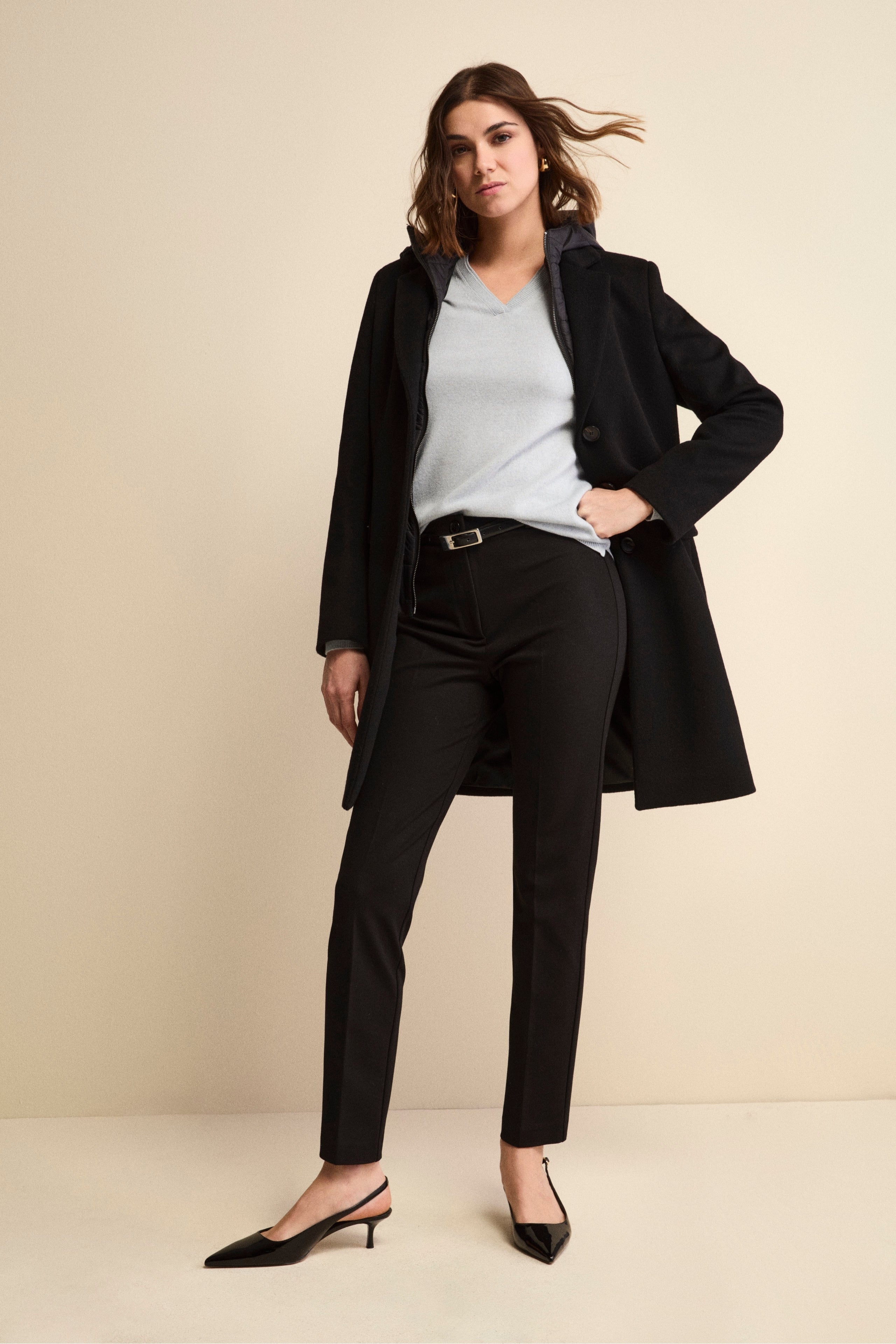 Coat in wool and cashmere - BLACK