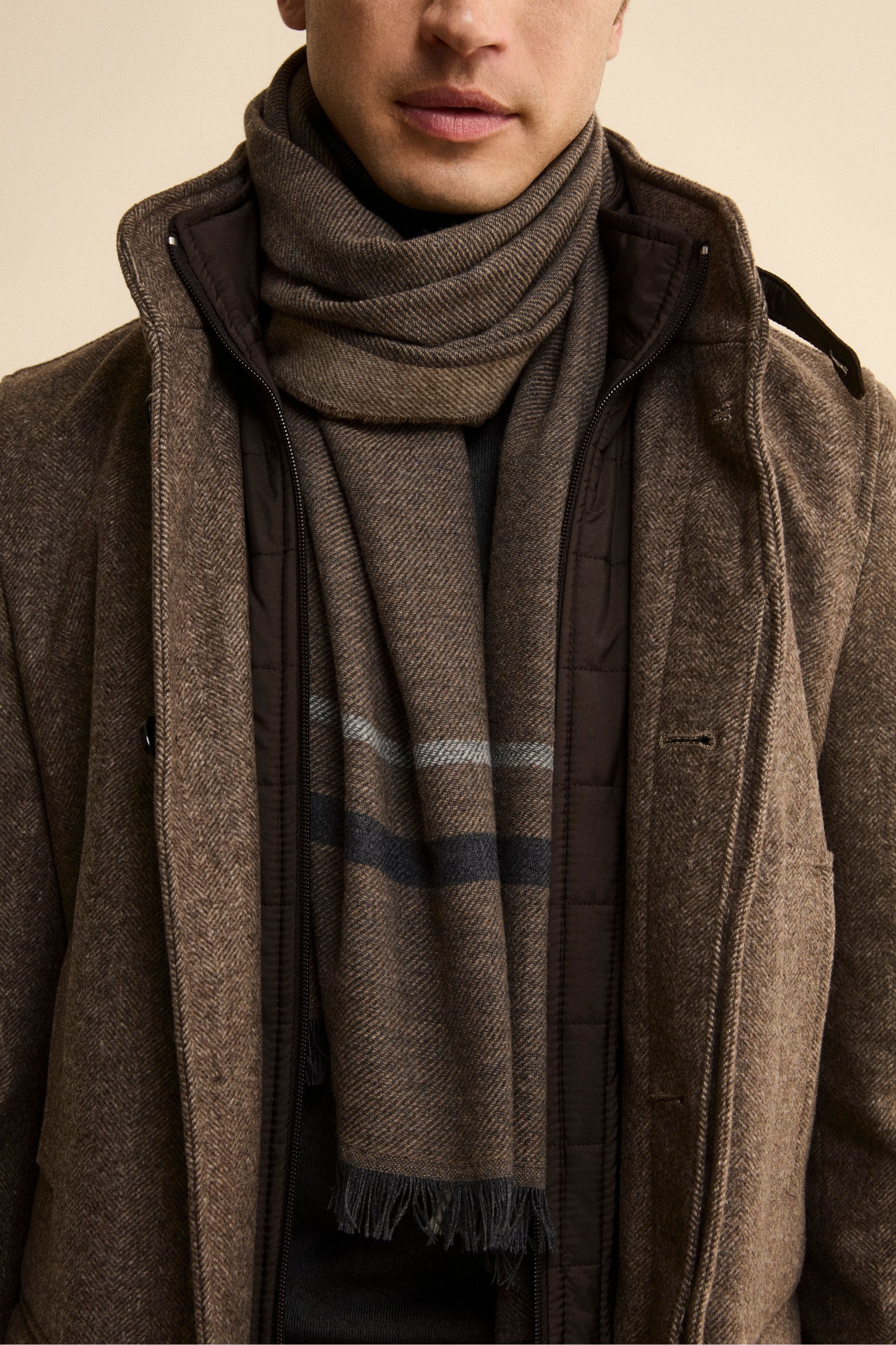 Wool and Cashmere Blend Stole - BEAVER