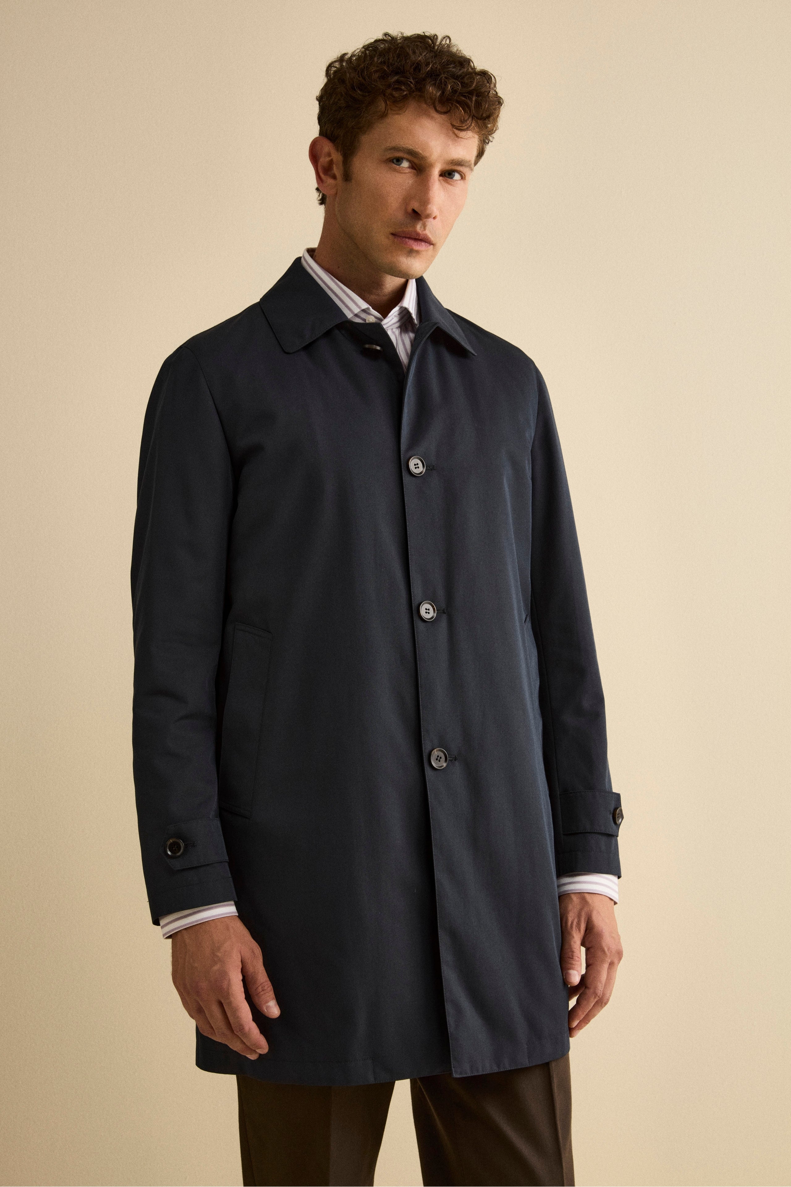 Quilted Winter Midi Raincoat - BLUE