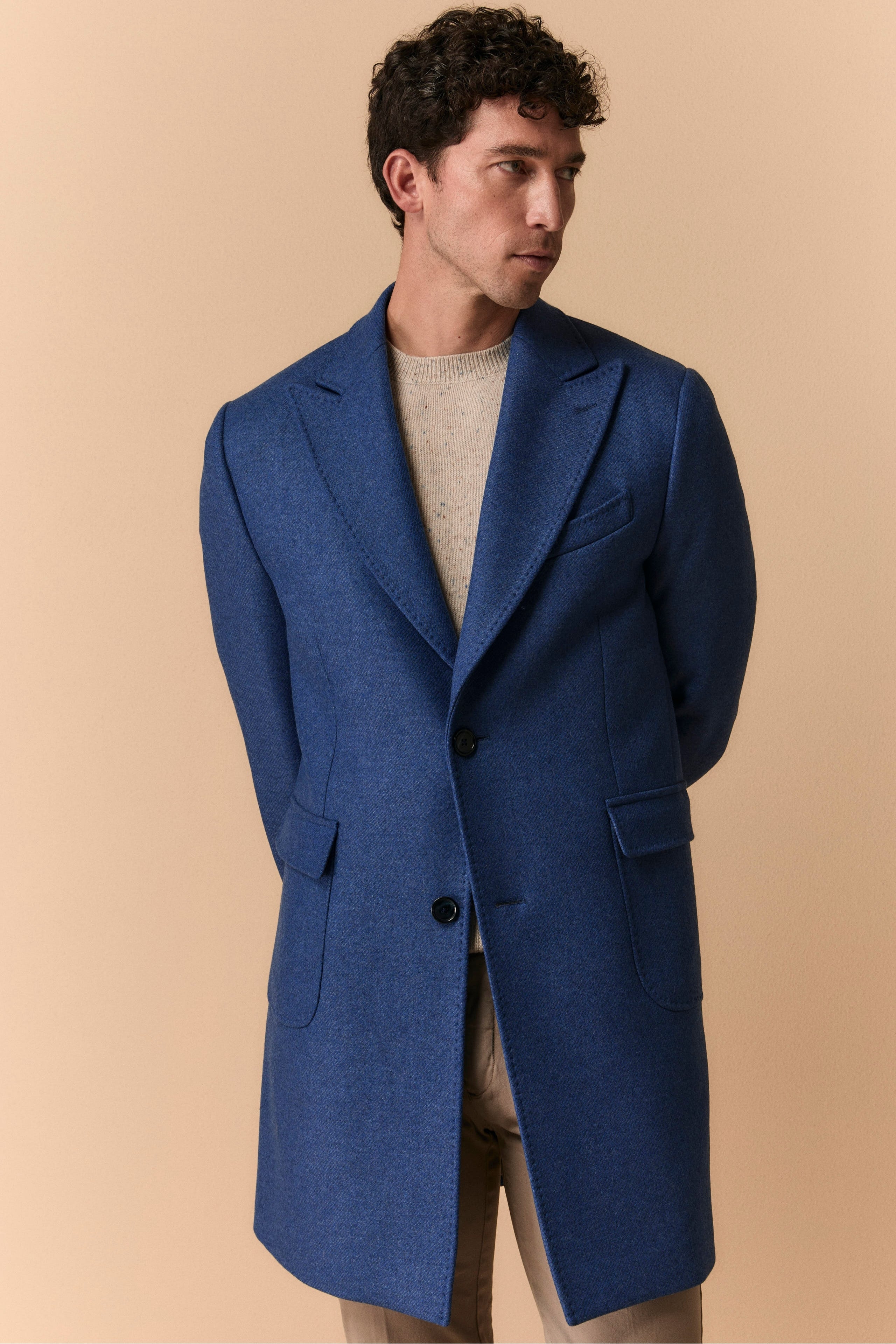 Manteau en Sergé de Laine DENIM - Main Image